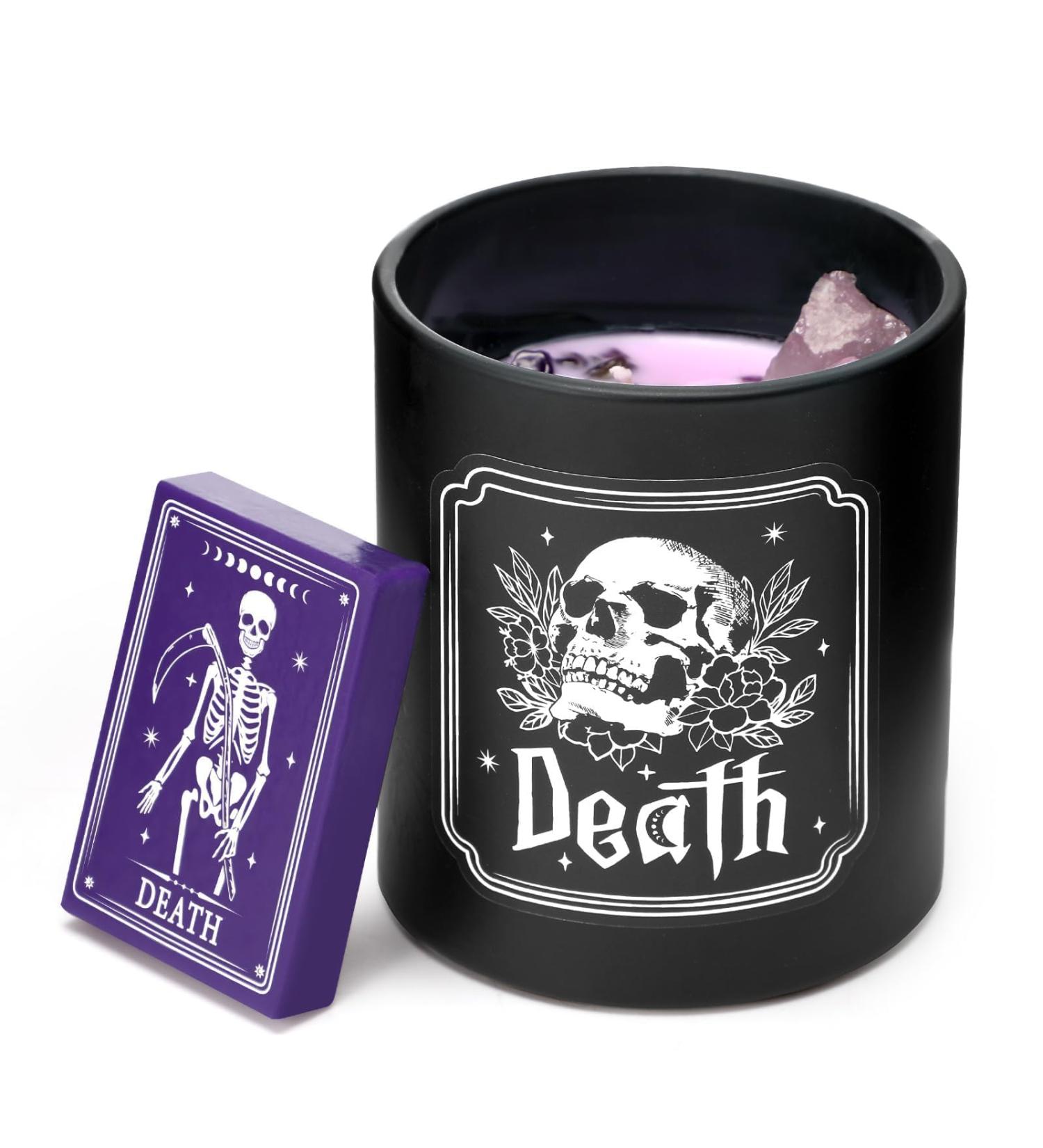 Tuitessine Tarot Candle with Crystals | Death Scented Candle for Meditation Astrology & Witchcraft | Perfect Gift for Women | Stress Relief | Christmas & Halloween - Buy Online on GoSupps.com