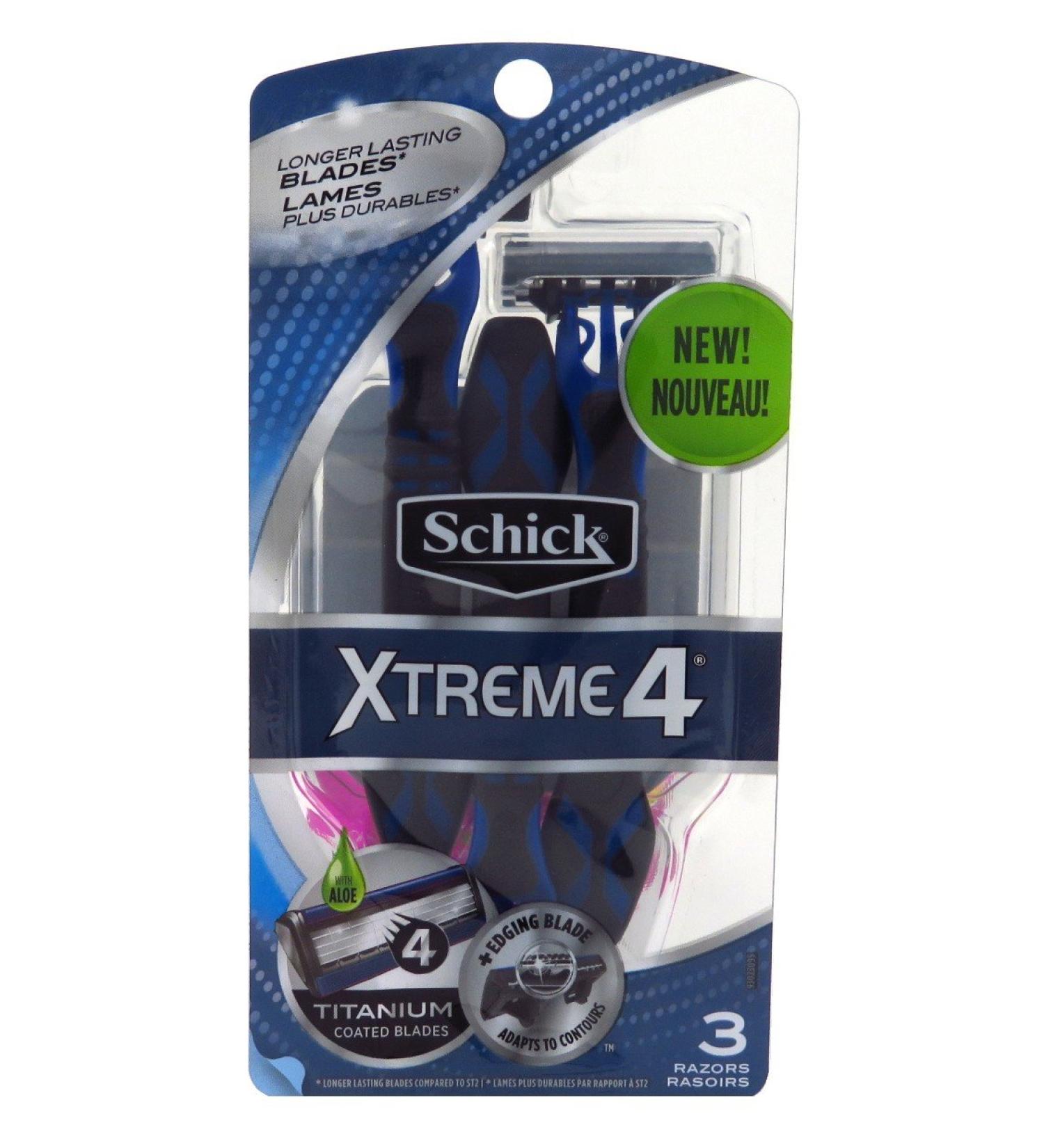 SCHICK EXTREME 4 MENS DISPOSABLE 3EA