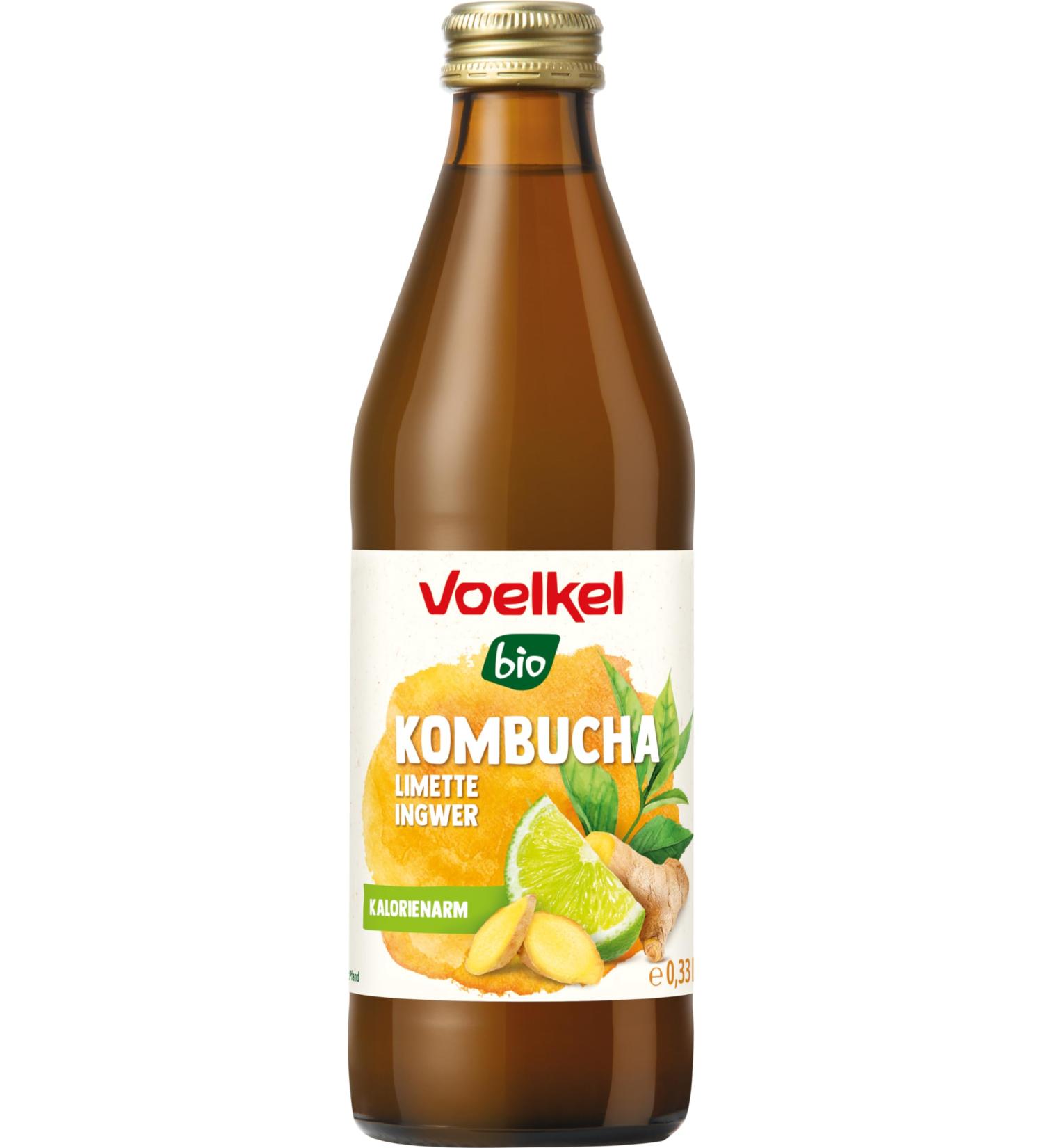 REFILLABLE Voelkel Kombucha with Lime & Ginger (330 ml) - Organic 330 ml (1 pack)