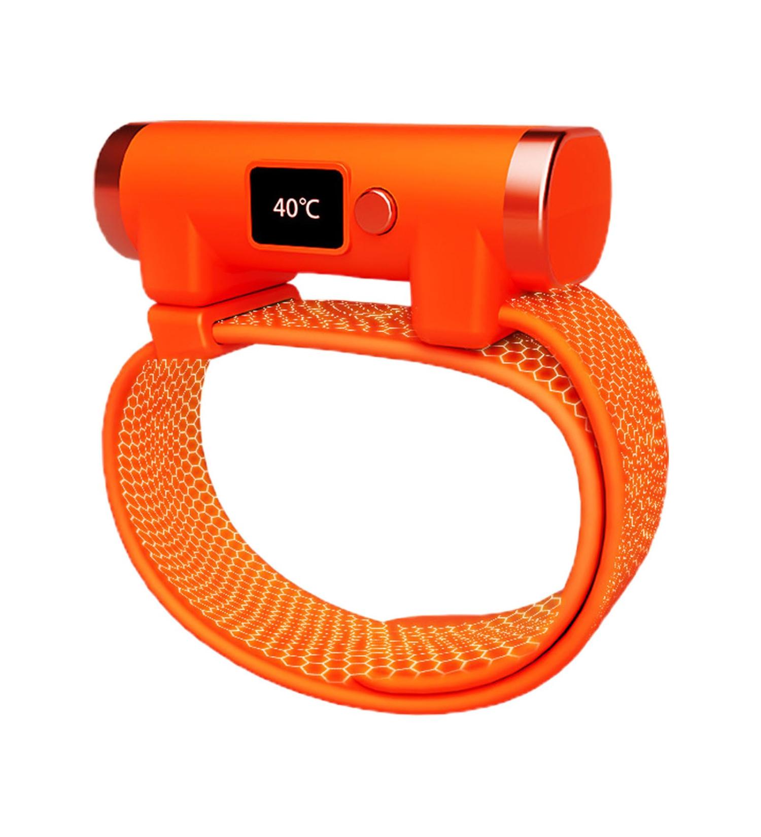 Electric Hand Warmers Fashionable Cool 2 in 1 Bracelet Hand Warmer LCD Display 4 Temp Settings Pocket Hand Warmer for Men Women Double-Sided Fast Heating Rowces Orange1 - Buy Online on GoSupps.com