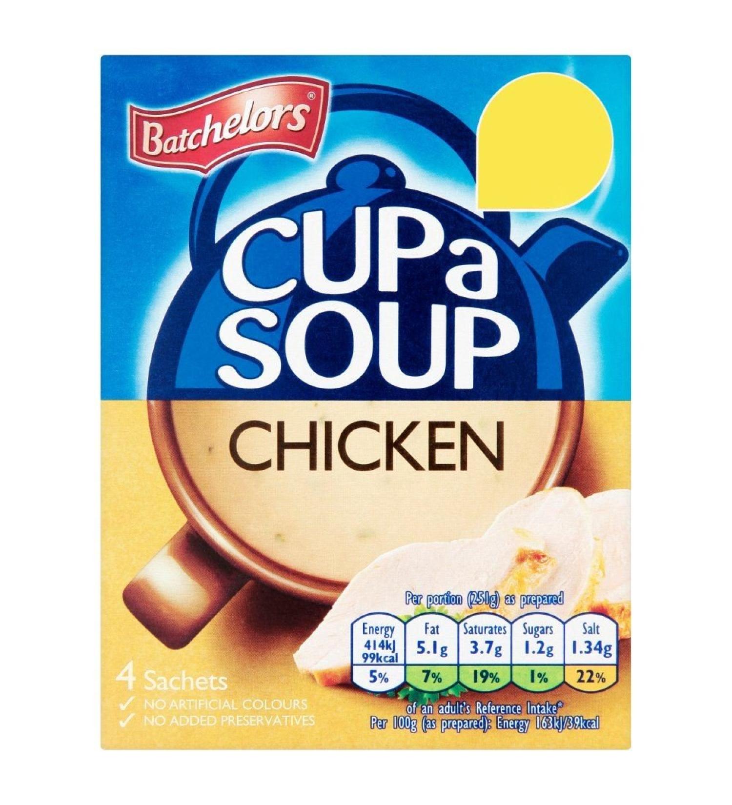 Batchelors - Cup A Soup Pouch Soup - Chicken - Pack of 4 x 81g Cans