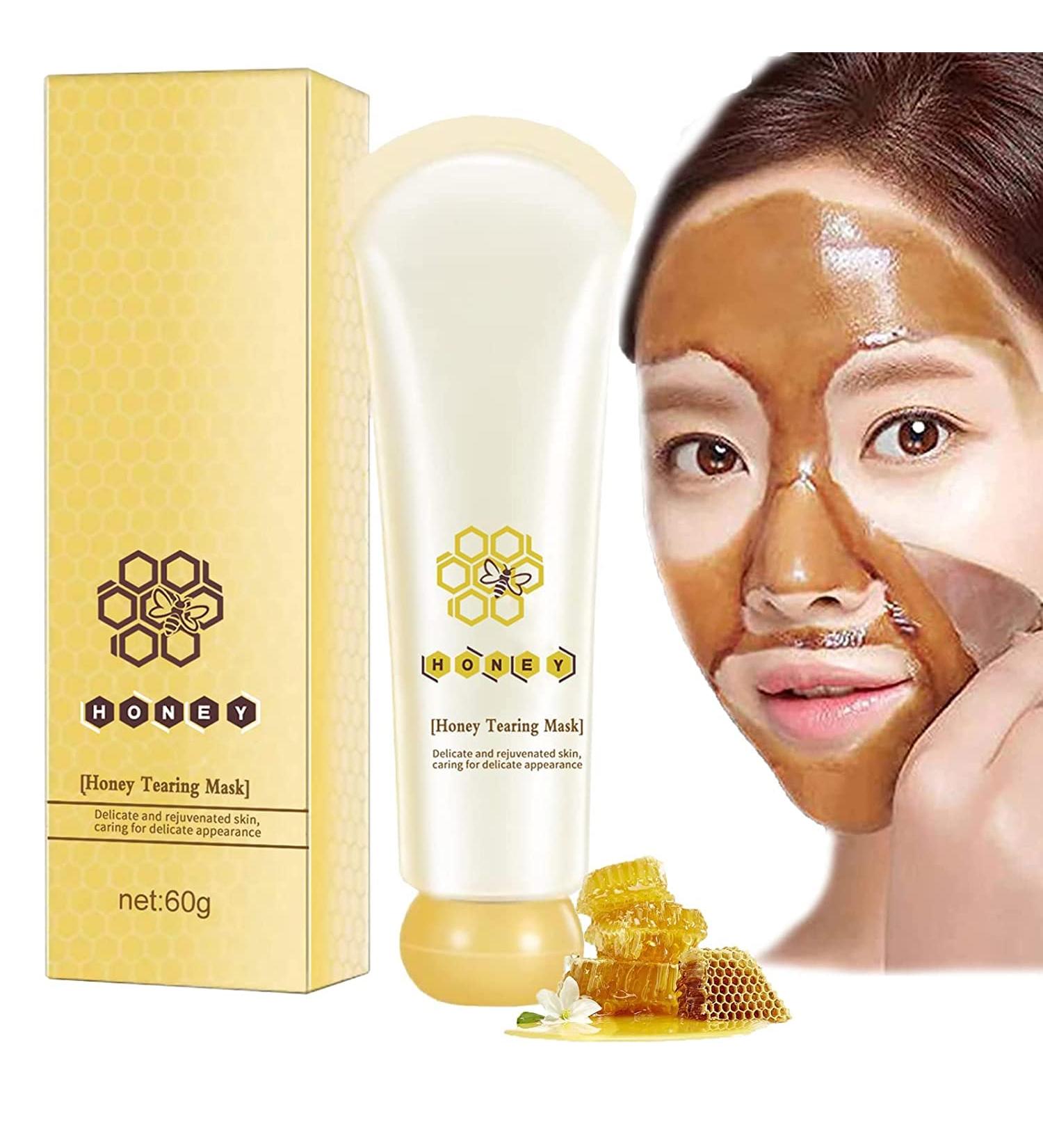 Honey Tearing Peel Mask for Deep Cleansing & Moisturizing - Painless Blackhead Removal, Oil Control, and Pore Shrinking - Suitable for All Skin Types - Women (1Pcs) - Buy Online on GoSupps.com