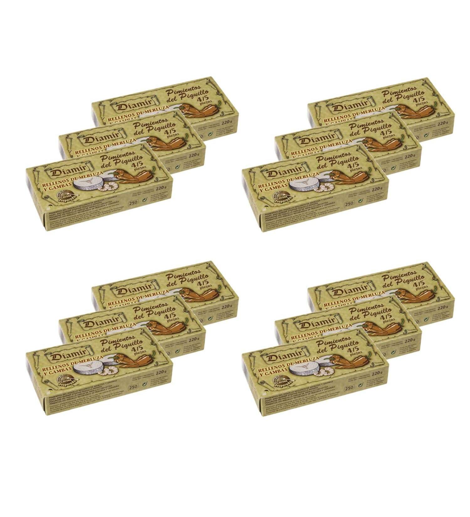 Lot 12x Stuffed pepper/piquillo hake shrimp - Box 220g