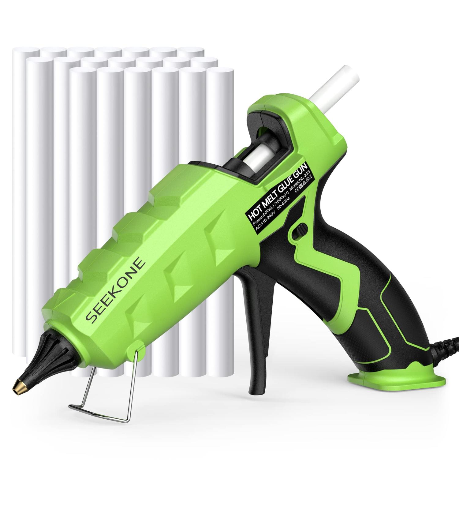 SEEKONE 60/100W Dual Power Full Size Hot Glue Gun Kit with 20 Premium Glue Sticks - High Temp Industrial Glue Gun for Home Repairs, Arts, Crafts, DIY - Heavy Duty Sealing - Buy Online on GoSupps.com