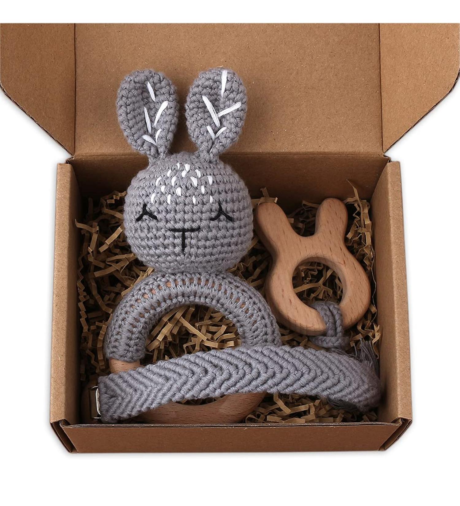 Buy Tian-K 3-Piece Beech Wood Baby Bite Rings & Animal Rattles - Eco-Friendly Infant Toy Set - Buy Online on GoSupps.com