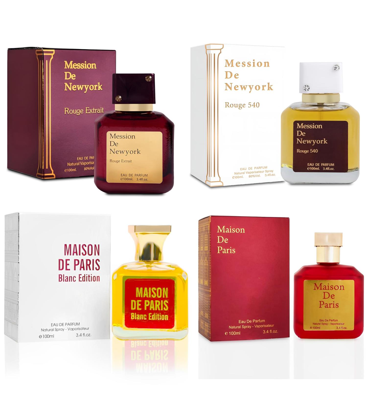 Mession Perfume for Women Eau De Parfum-Amber Floral Jasmine Bourbon Vanilla & Woods Oriental-Floral Fragrance with a Modern Twist Elegant 100ml Bottle with Box Package(4 PCS) Mession 3.4 Fl Oz (Pack of 4)