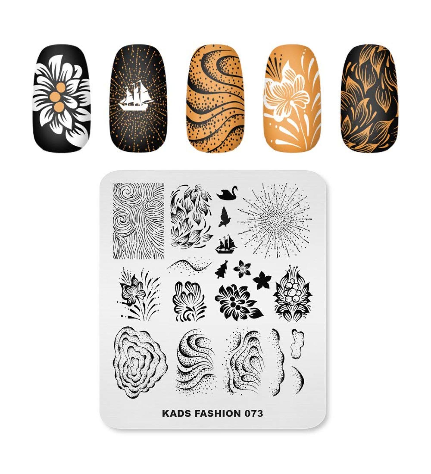 Kads FA064 Nail Art Stamping Plate - Fashion Series DIY Decoration Tool for Stunning Nail Designs - Buy Online on GoSupps.com