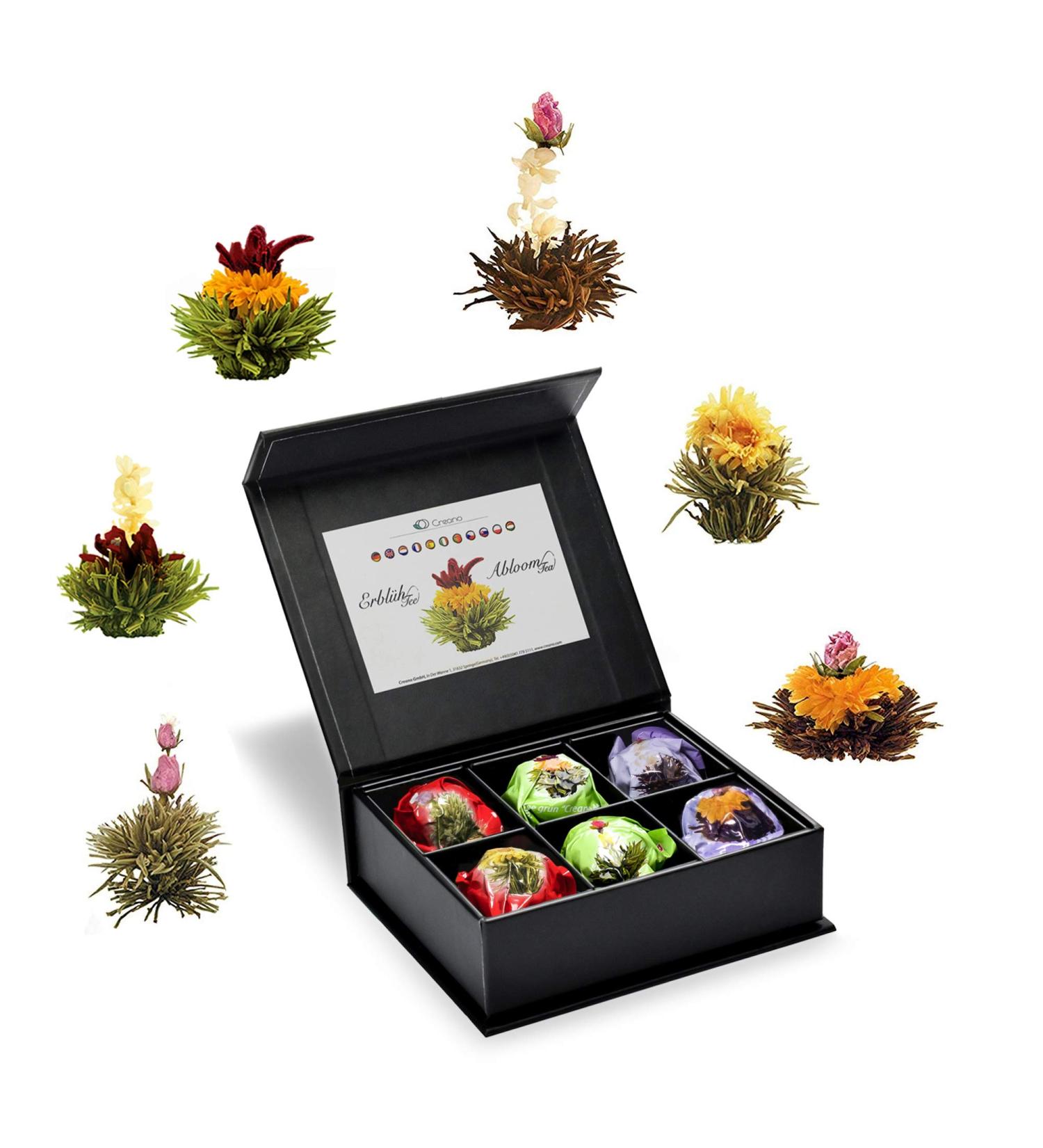Creano 6 Teabags Gift Box - White Black & Green Tea in Magnetic Box - Perfect Christmas Gift - 6 Varieties - Buy Online on GoSupps.com