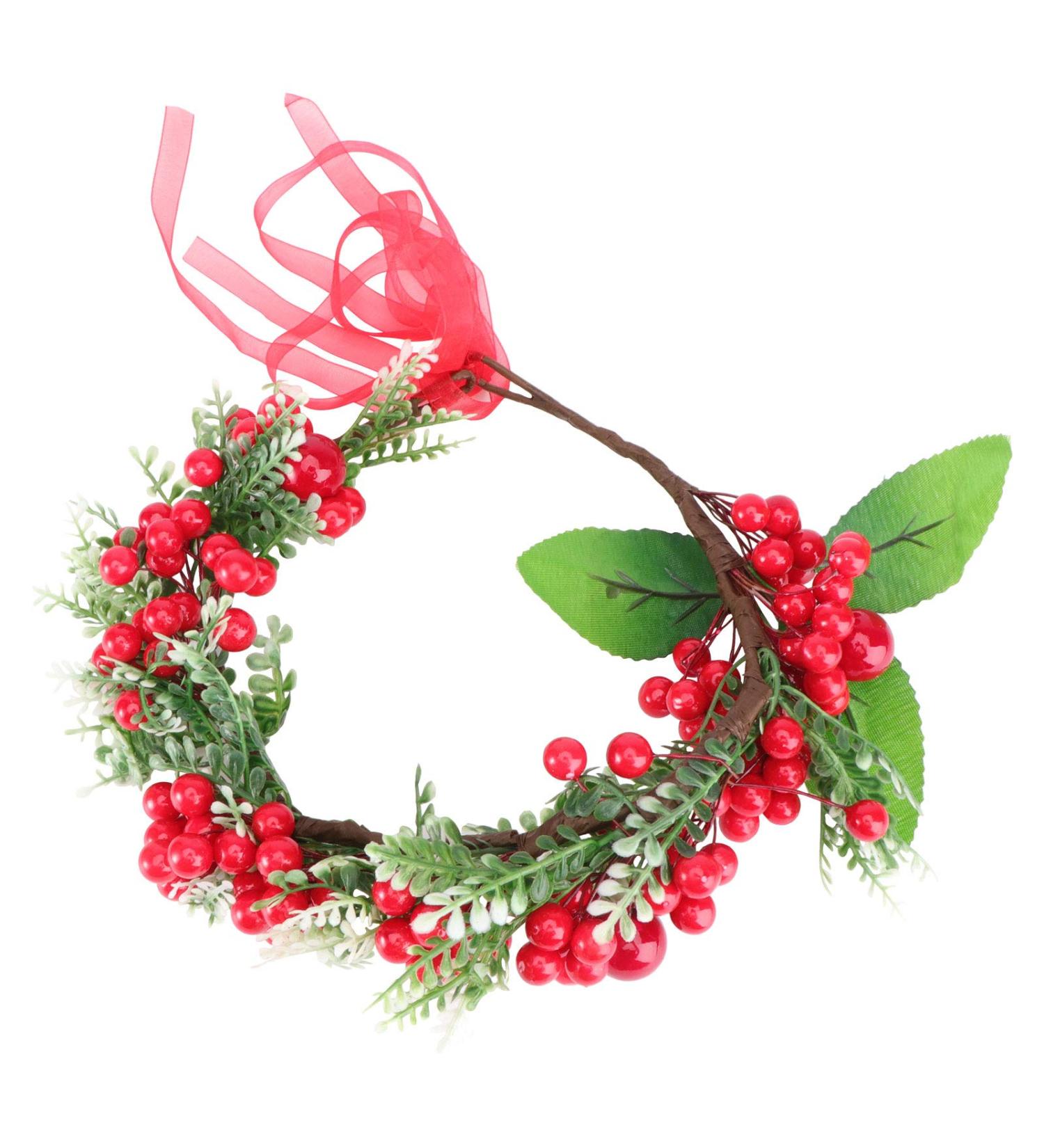 Frcolor Christmas Flower Crown with Berries | Bridal & Bridesmaid Headband Wreath | Wedding Hair Accessories for International Shipping - Buy Online on GoSupps.com