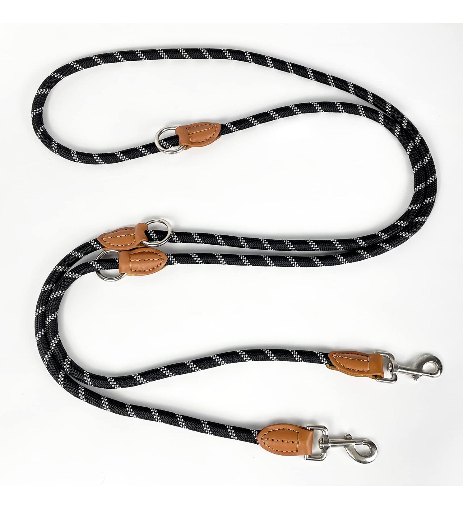 TRHIMLSBRAD Adjustable Dog Leash - 3m x 14mm for Large & Medium Dogs | Multifunctional Robust Double-Leash in Black - Buy Online on GoSupps.com