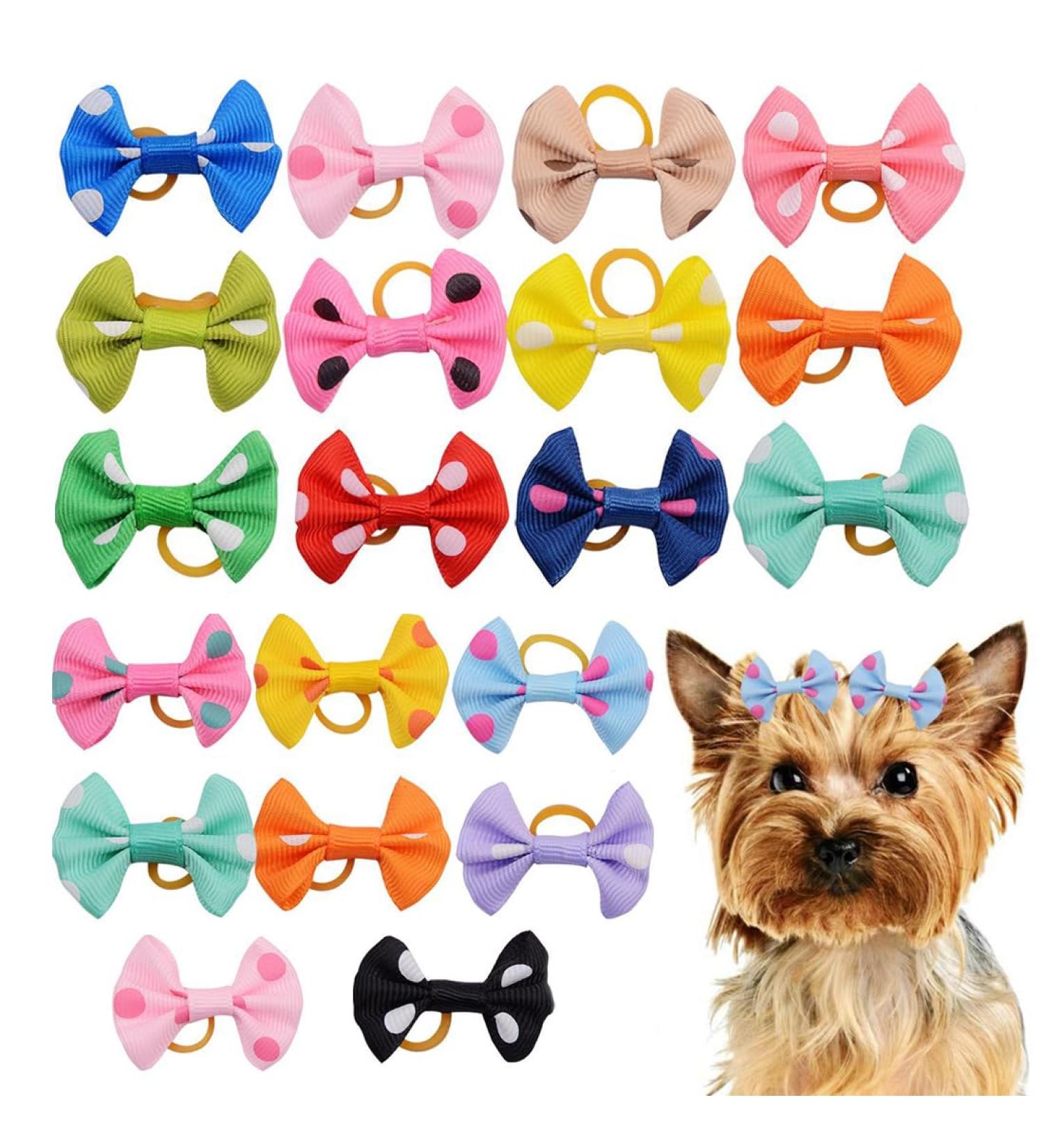 Fezf 20-Piece Dog Hair Accessories Set - Rubber Band Loops & Arches for Long-Haired Pets - Random Colors - Buy Online on GoSupps.com
