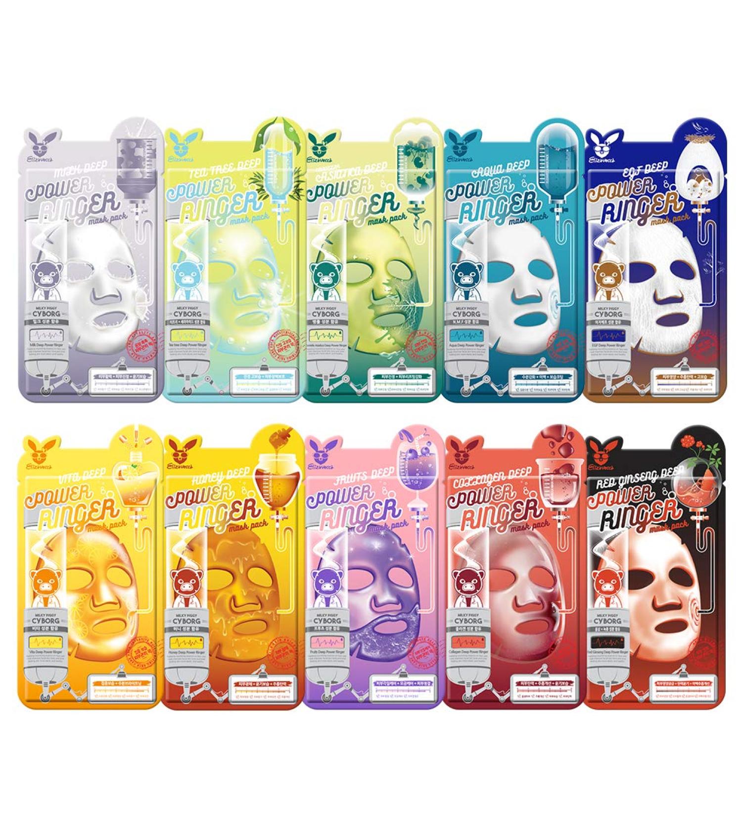 Elizavecca Deep Power Ringer 10 Type Mask Pack - Korean Beauty Face Sheet Masks - Buy Online on GoSupps.com