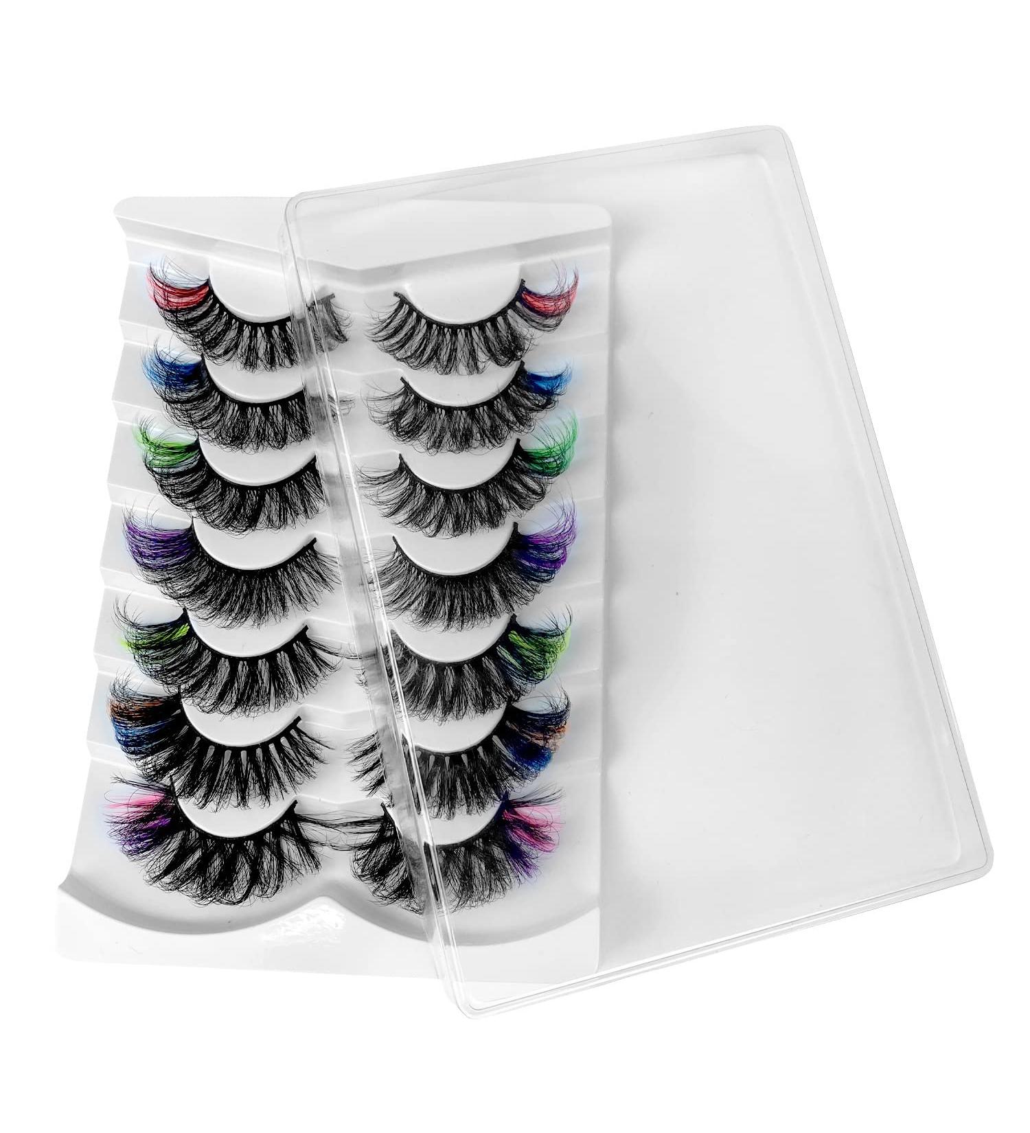 AMSDCN Luxury 3D Colored False Eyelashes Wholesale - 7/4 Pairs Dramatic and Colorful Mink Lashes (E02) - Buy Online on GoSupps.com