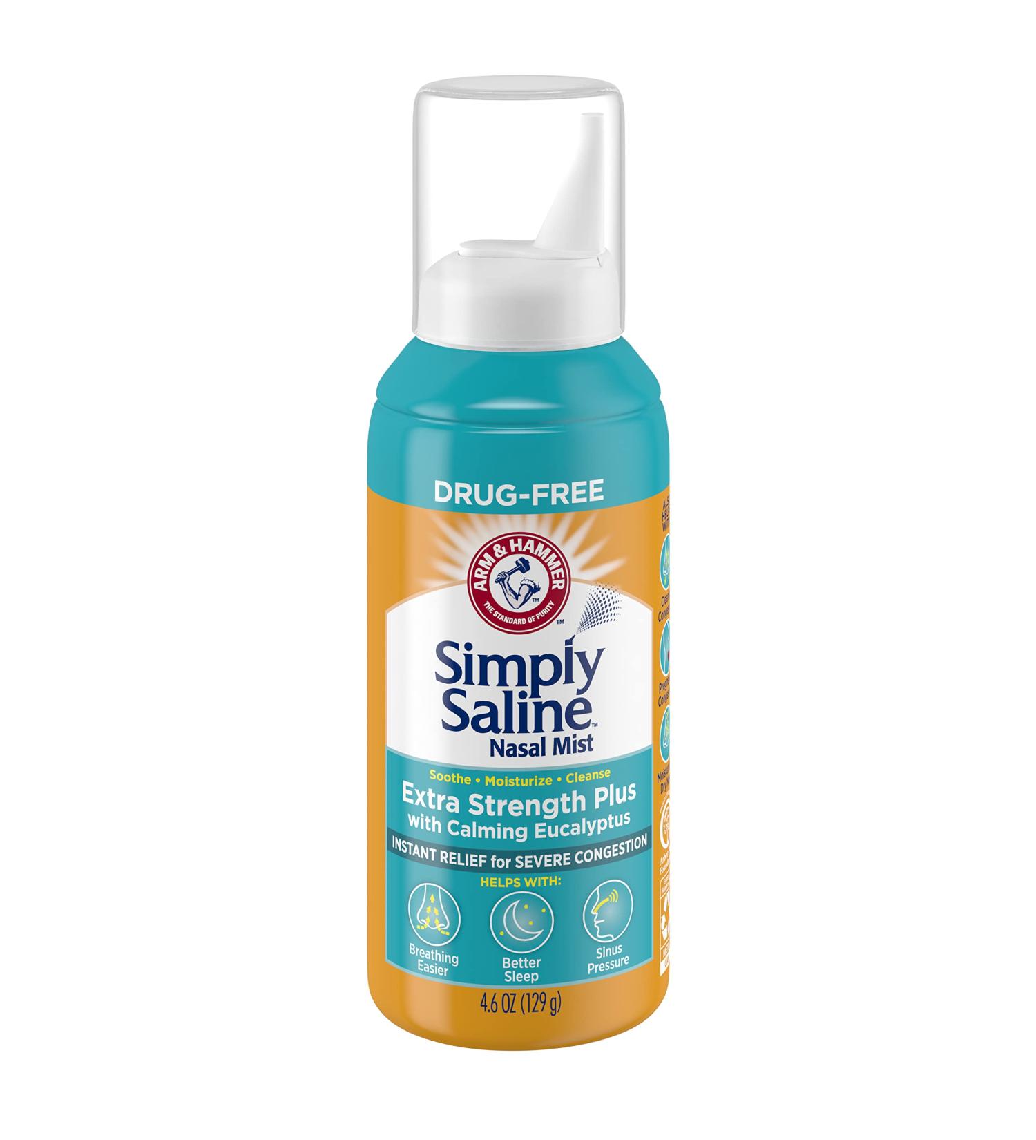 Simply Saline Adult Nasal Mist Extra Strength with Eucalyptus - Fast-Acting Sinus Relief - Buy Online on GoSupps.com