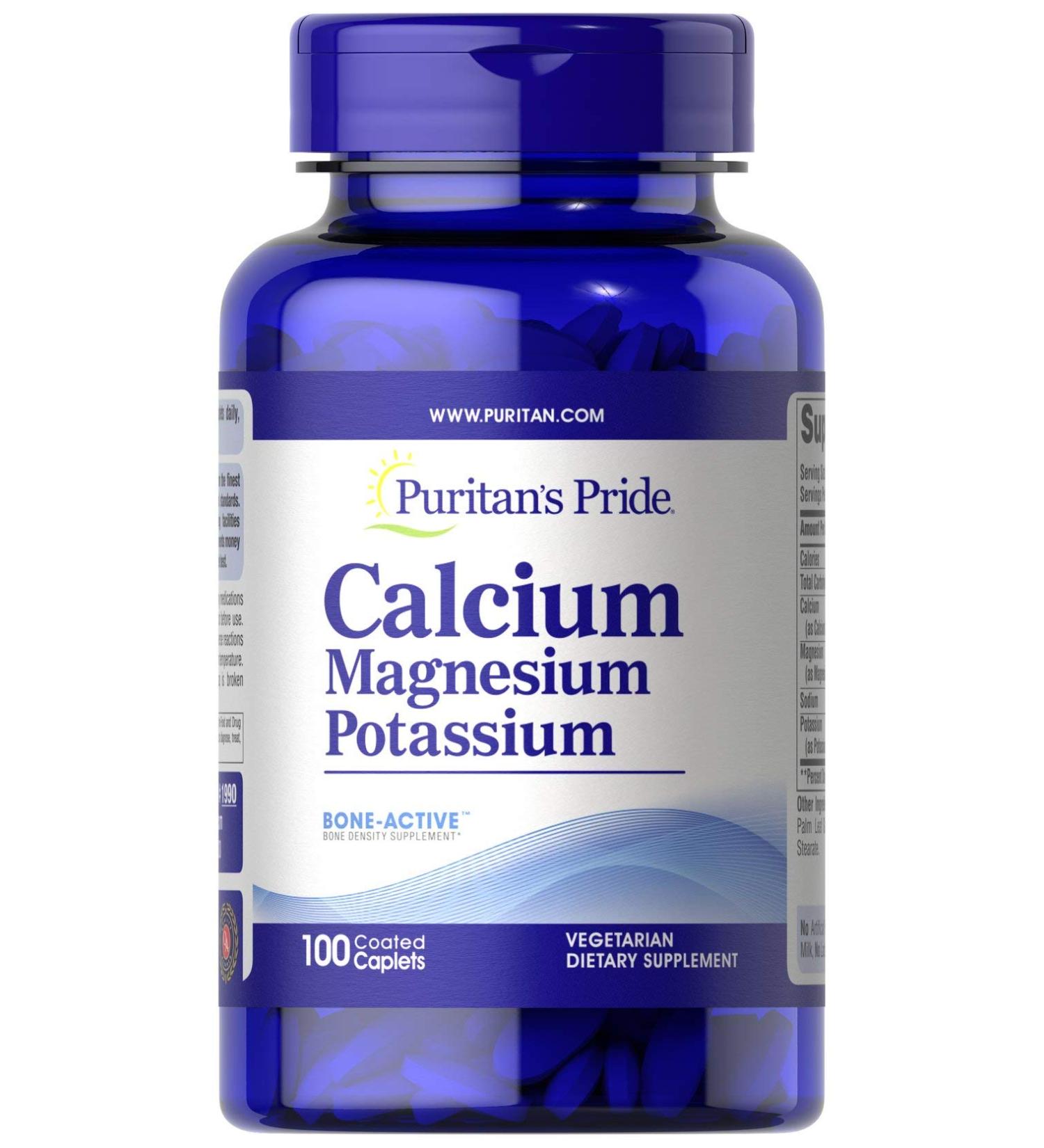 Puritan's Pride Calcium Magnesium and Potassium-100 Caplets