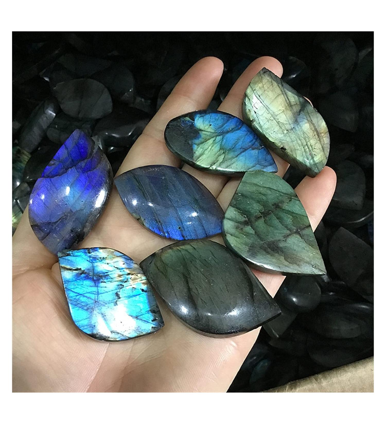 Natural Crystal Rough Nature Lightning Blue and Yellow Labradorite Stone Crystal Moonstone Rough Polished Crystal Jewelry Pendant Accessories Natural Stone Stone Mineral Specimen - Buy Online on GoSupps.com