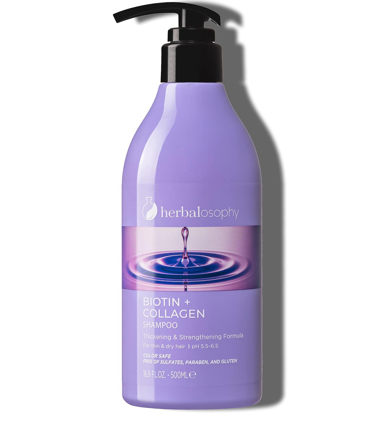 Biotin & Collagen Shampoo 16.9 Fl Oz | Hair Growth Thickening & Repair Shampoo | Sulfate-Free Paraben-Free Gluten-Free Infused with Vitamin B7 & Argan Oil - Buy Online on GoSupps.com