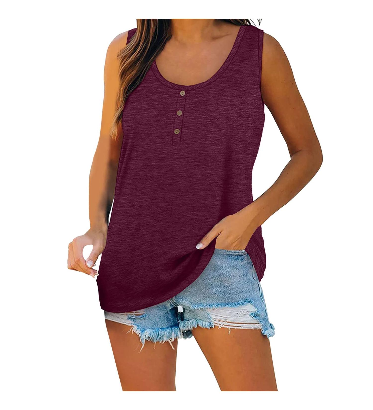 Short Sleeve T Shirts Clothing Woman T-Shirt Casual Black Clothing Top Women's Floral Pattern for Women Crop Tops Shirt Shirts Top Women's Summer Tank Top 6-red L - Buy Online on GoSupps.com