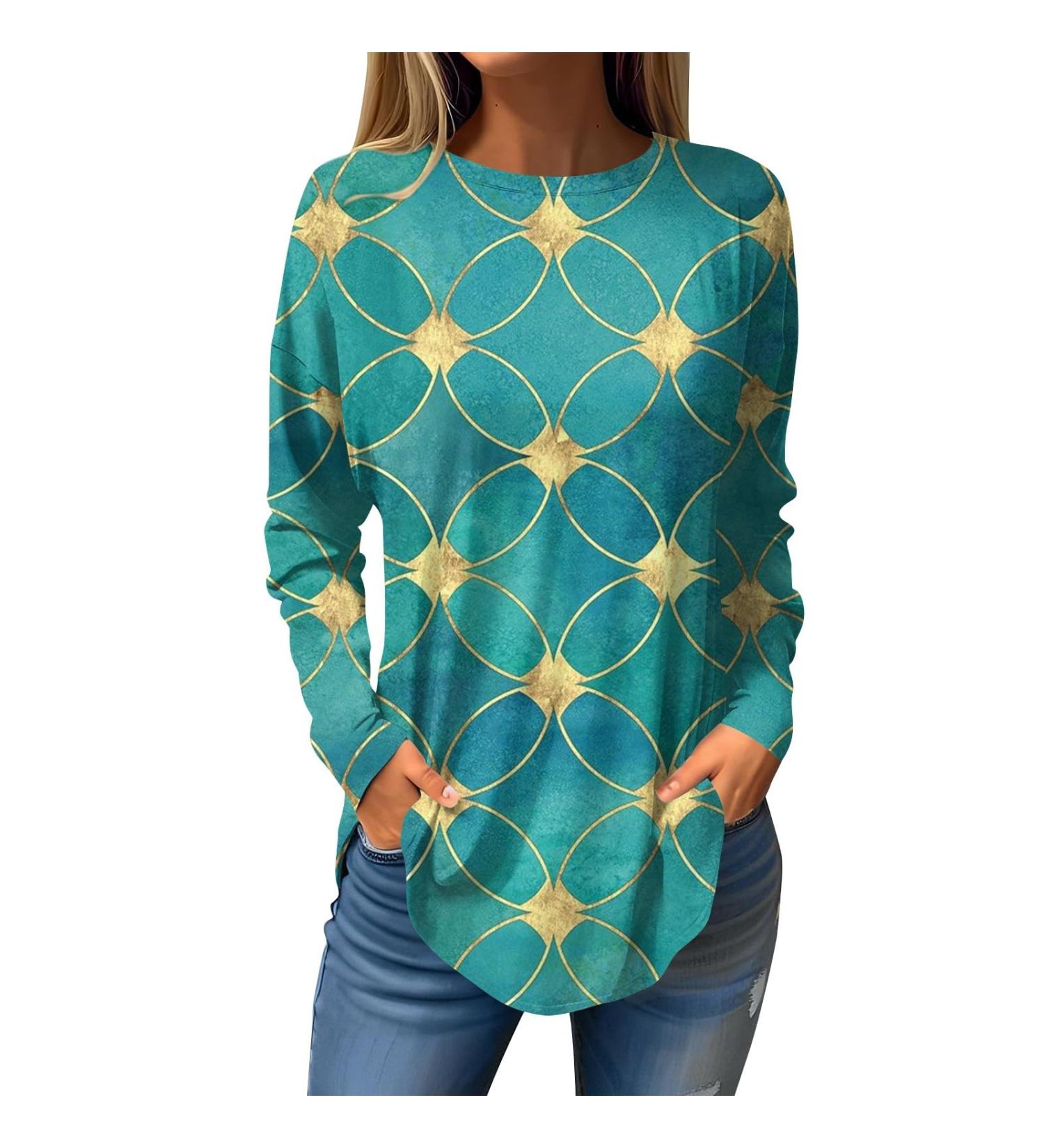 Elegant Women's Loose Long Sleeve Blouse - Casual Office Tunic & Sweater in Green - Buy Online on GoSupps.com