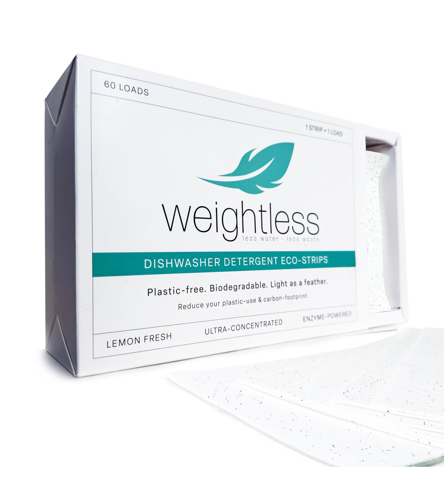 Weightless Dishwasher Detergent Sheets | Eco-Friendly Enzyme-Powered Grease Cutting | 60 Loads - Plastic Free & No Harsh Chemicals - Buy Online on GoSupps.com