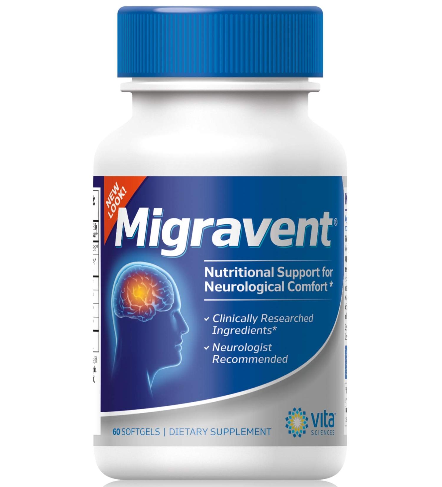 Migraine Relief Supplement: Migravent for Optimal Cranial Comfort and Health Riboflavin, Magnesium, Coenzyme Q10 and Butterbur Blend - Buy Online on GoSupps.com