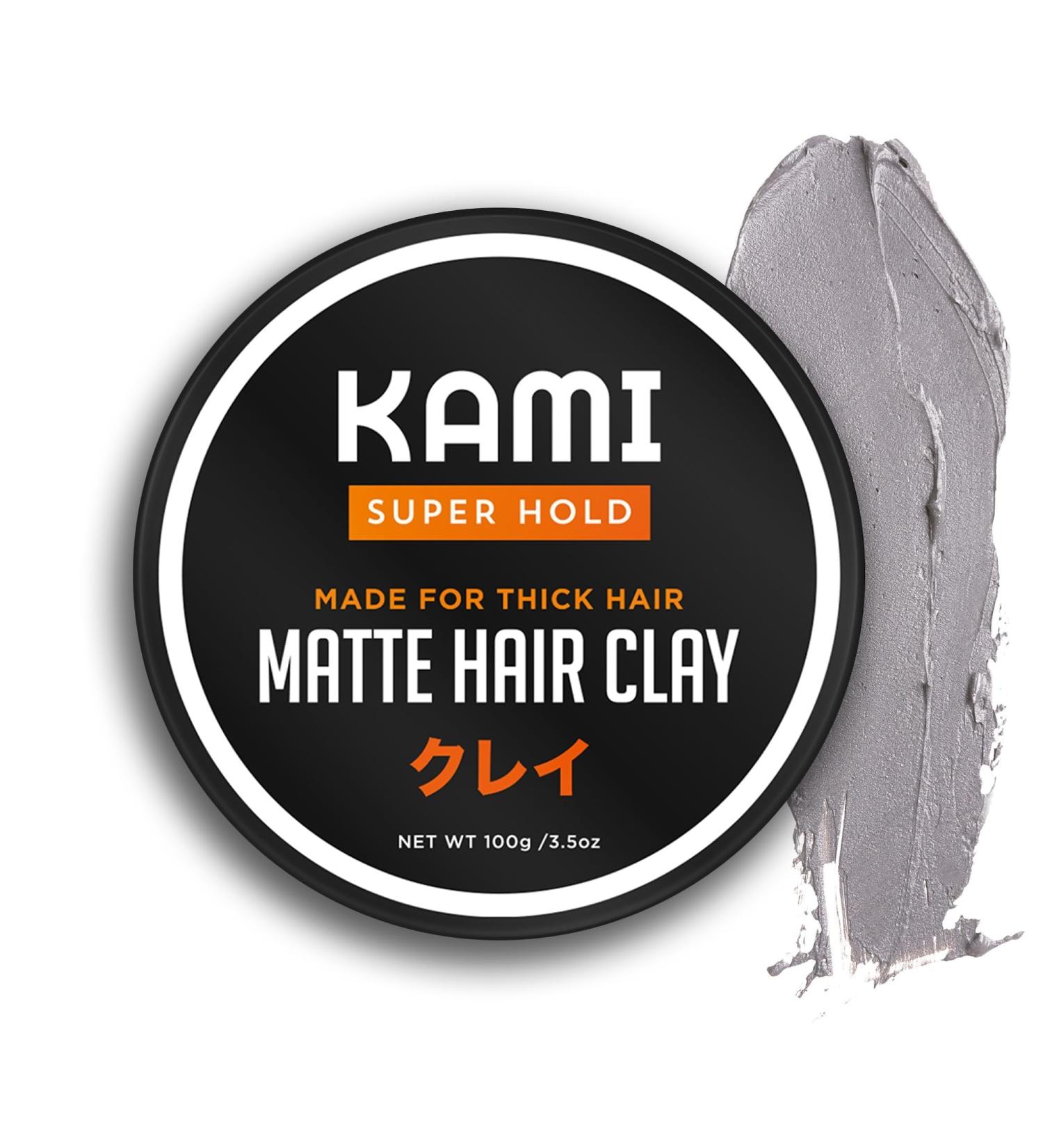 Kami Matte Hair Styling Clay for Men - Strong Hold Long-Lasting Finish for Thick Hair - Premium Men's Hairstyling Clay - Buy Online on GoSupps.com
