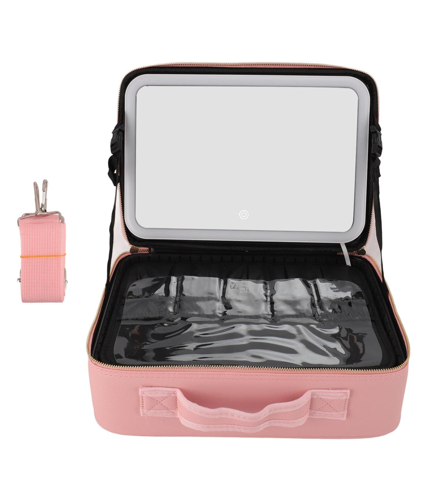 Travel Make-Up Bag with Illuminated Mirror | Waterproof Cosmetic Organizer for Women - Buy Online on GoSupps.com