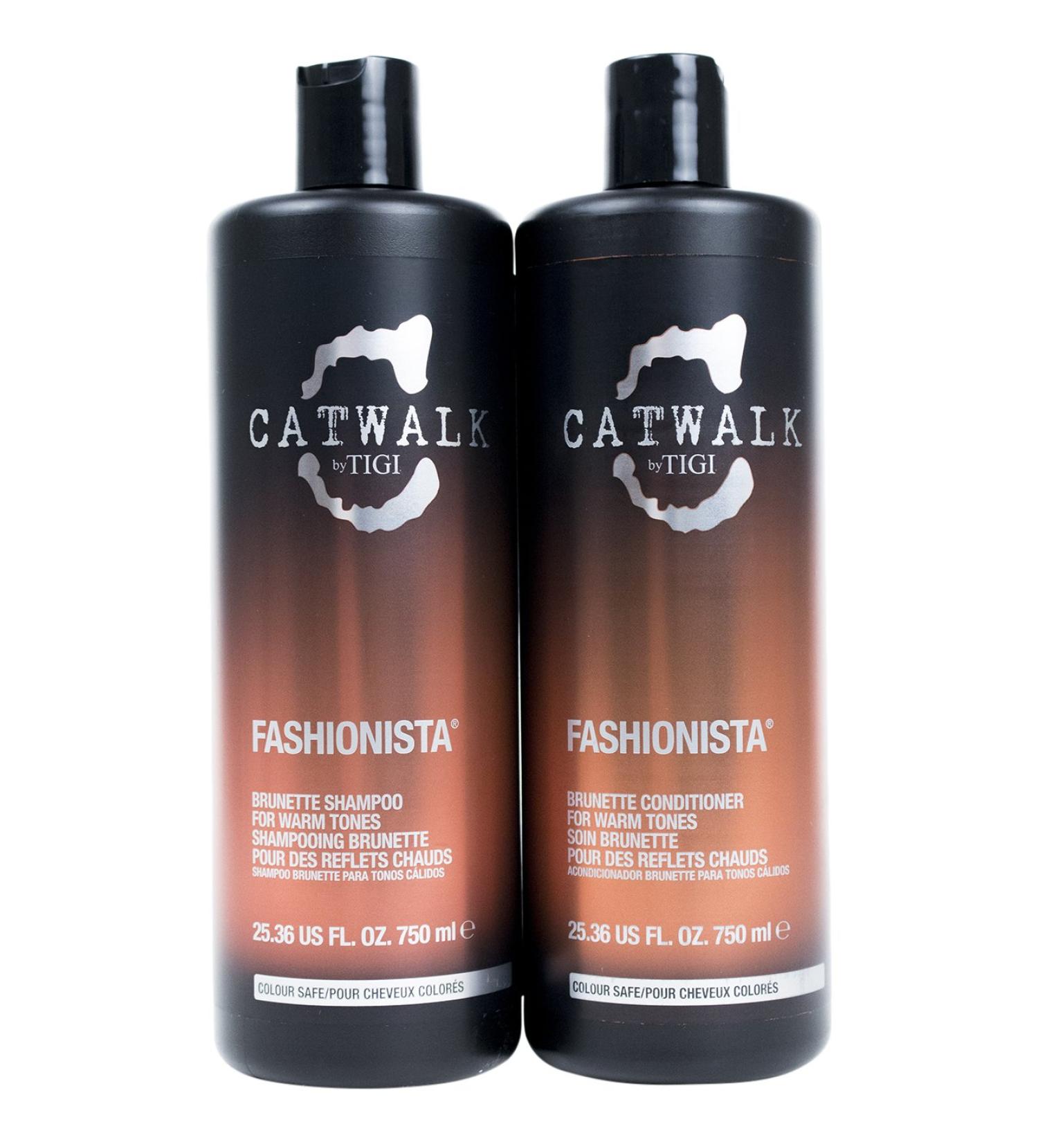 TIGI Catwalk Shampoo and Conditioner Fashionista Brunette 25.36 Fluid Ounce White