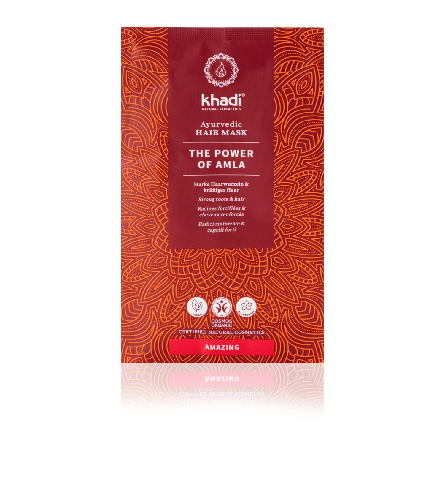 Khadi Amla Ayurvedic Hair Mask - 100% Natural Vegan & Silicone-Free for Volume & Strength | 50g - Buy Online on GoSupps.com