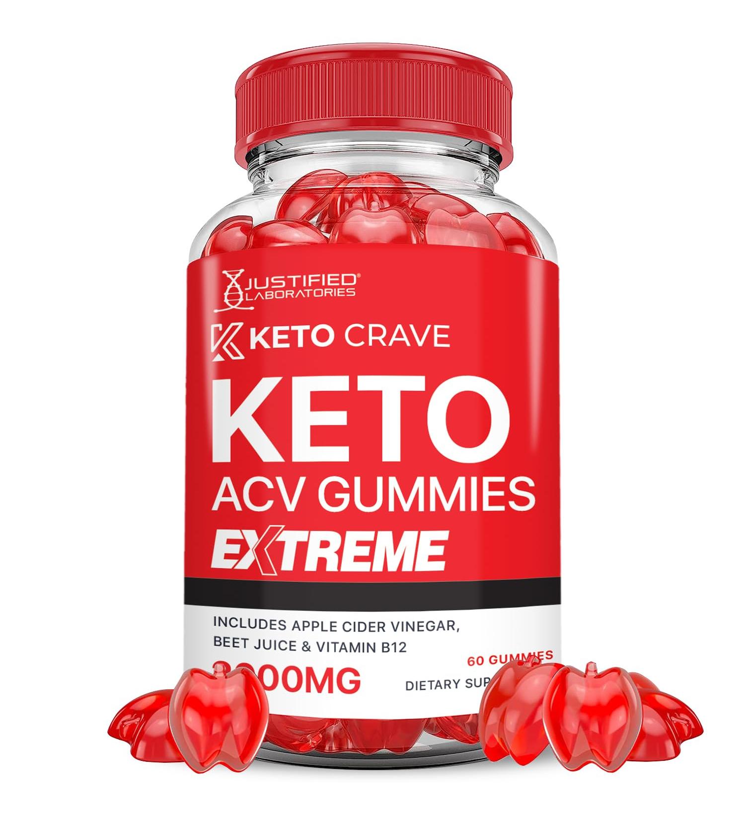 Keto Crave Keto ACV Gummies 2000MG - Apple Cider Vinegar & Beet Juice | Vegan & Non-GMO | 60 Count for Weight Loss & Energy - Buy Online on GoSupps.com