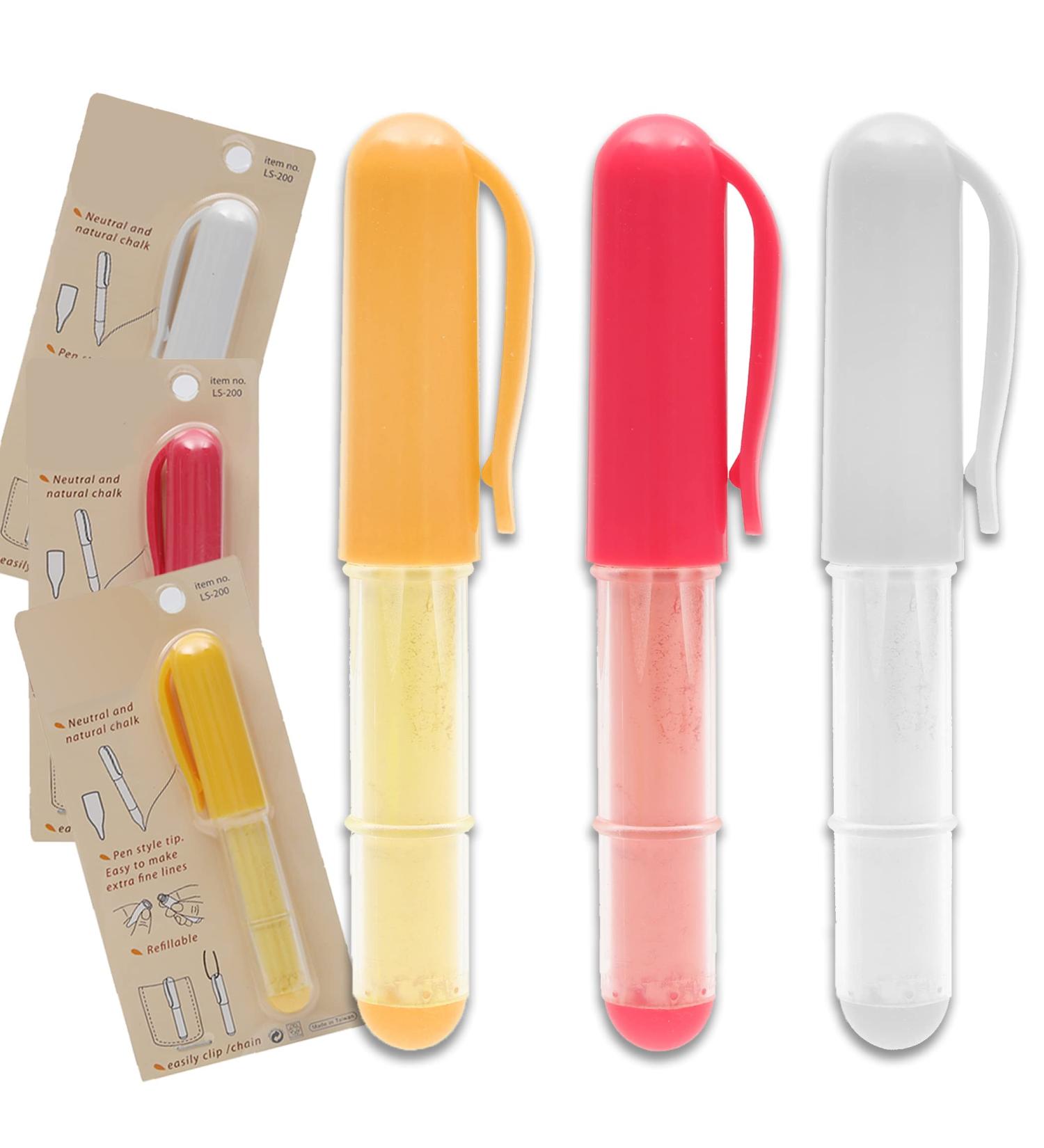 Fabric Chalk Markers - Red Yellow White 3 Pack for Quilting and Sewing - Dosing Wheel Technology - Compatible with Most Fabrics - Buy Online on GoSupps.com