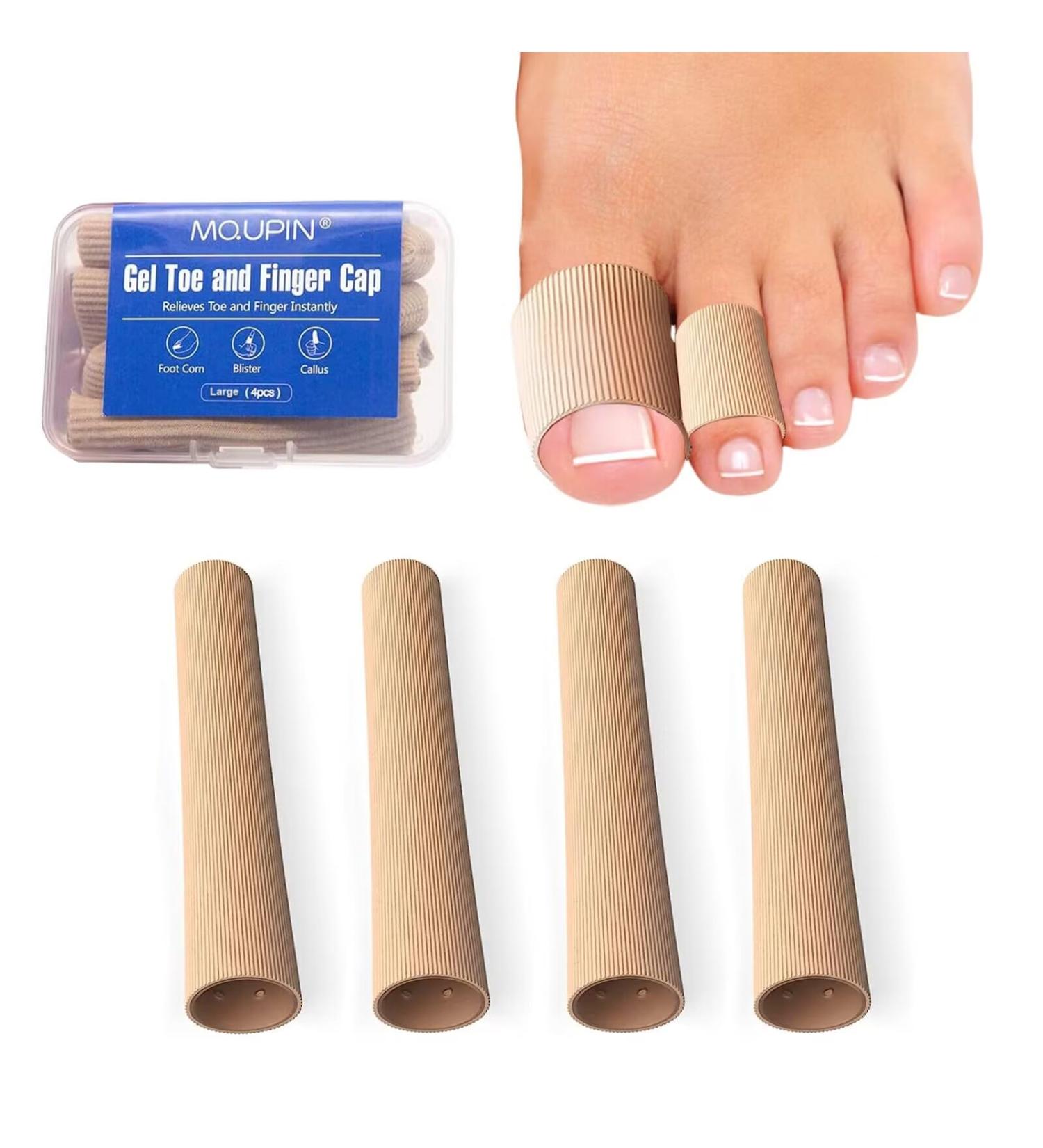 MQUPIN Gel Toe Caps Sleeves - Cuttable Toe Tubes & Protectors for Corns Blisters Calluses - Comfortable Foot Care Solutions for All Sizes - Buy Online on GoSupps.com