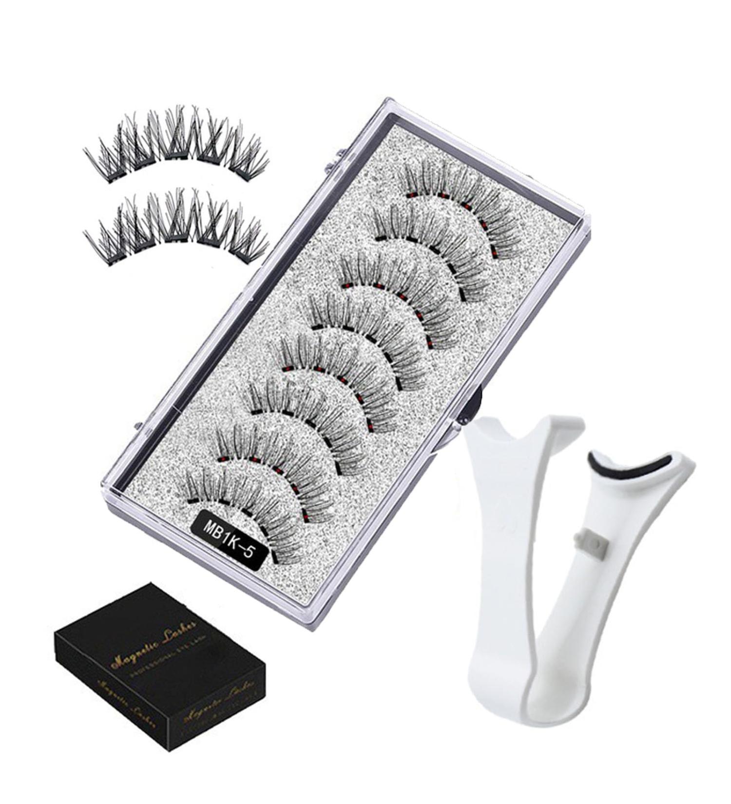 Magnetic Eyelashes with Applicator Reusable Dual Magnetic Lashes Kit without Eyeliner Magnetic Eyelashes Natural Look Wispy False Eyelashes No Glue or Liner Needed Easy to Wear - Buy Online on GoSupps.com