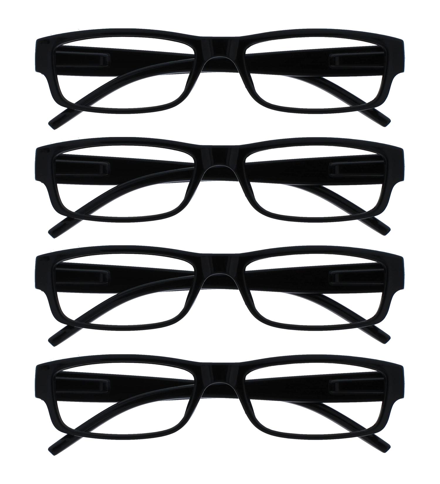 Reading Glasses Company Lightweight Comfortable Readers 4 Pack, Designer Style UVR4PK032 +1.00 Magnification - Black - Buy Online on GoSupps.com