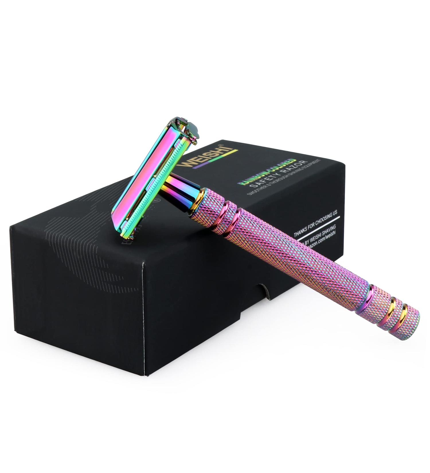Weishi Rainbow Color Butterfly Open Safety Razor - Double Edge Elegant Design - Buy Online on GoSupps.com