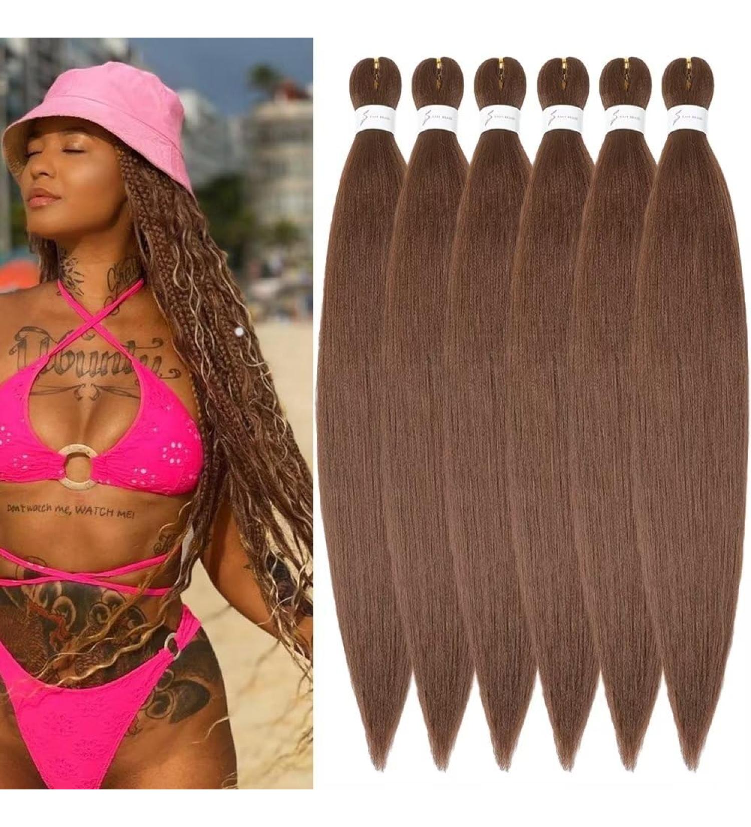 YDDM 32-Inch Pre-Stretched Braiding Hair Extensions - 6 Packs Jumbo Brown Kunsthaar for Braids (30#) - Art Hair Design - Buy Online on GoSupps.com