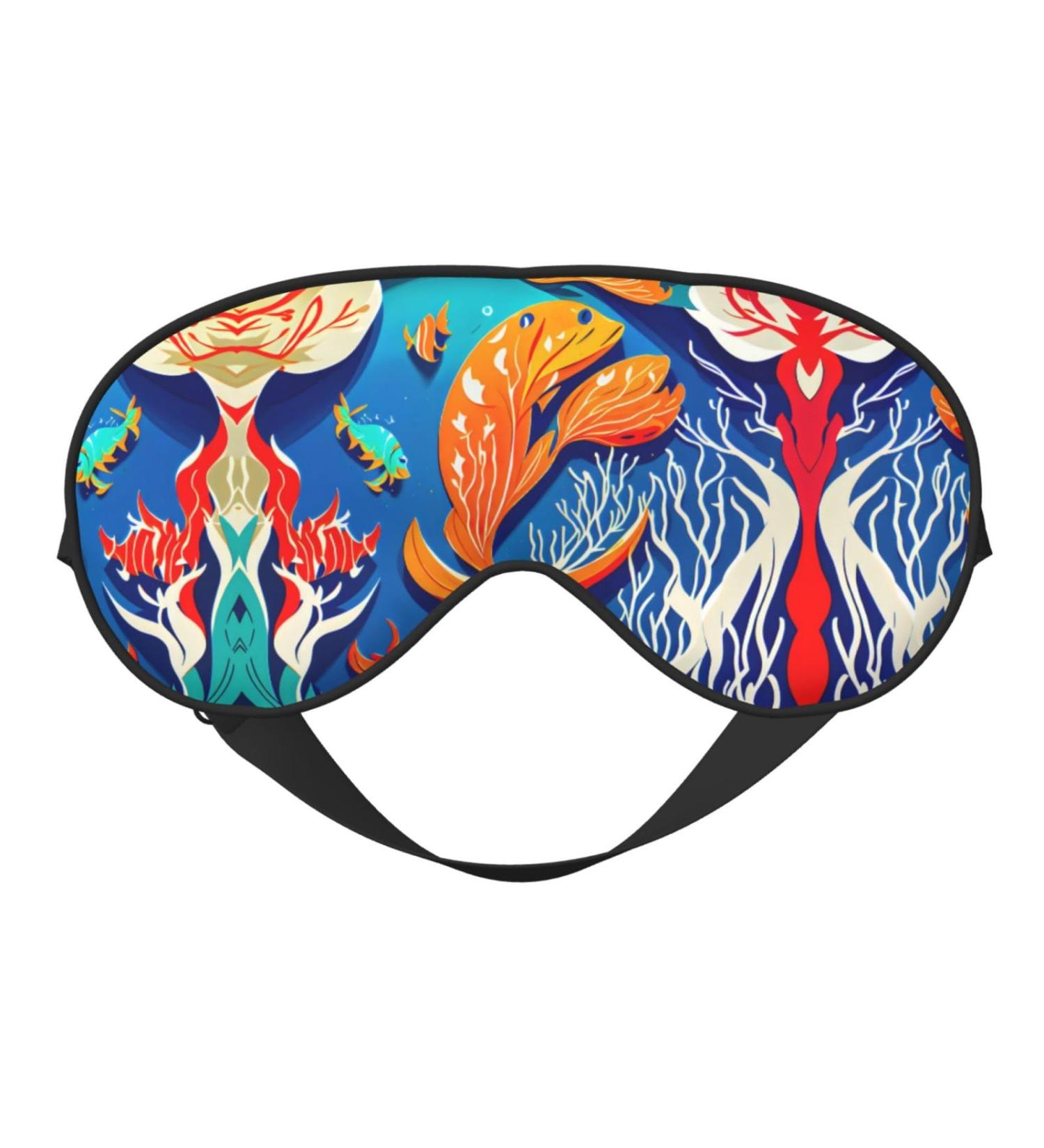 Colorful Tropical Sea Fish Soft Sleep Eye Mask | Breathable Eye Patch for Women | Perfect for Travel & Relaxation - Buy Online on GoSupps.com