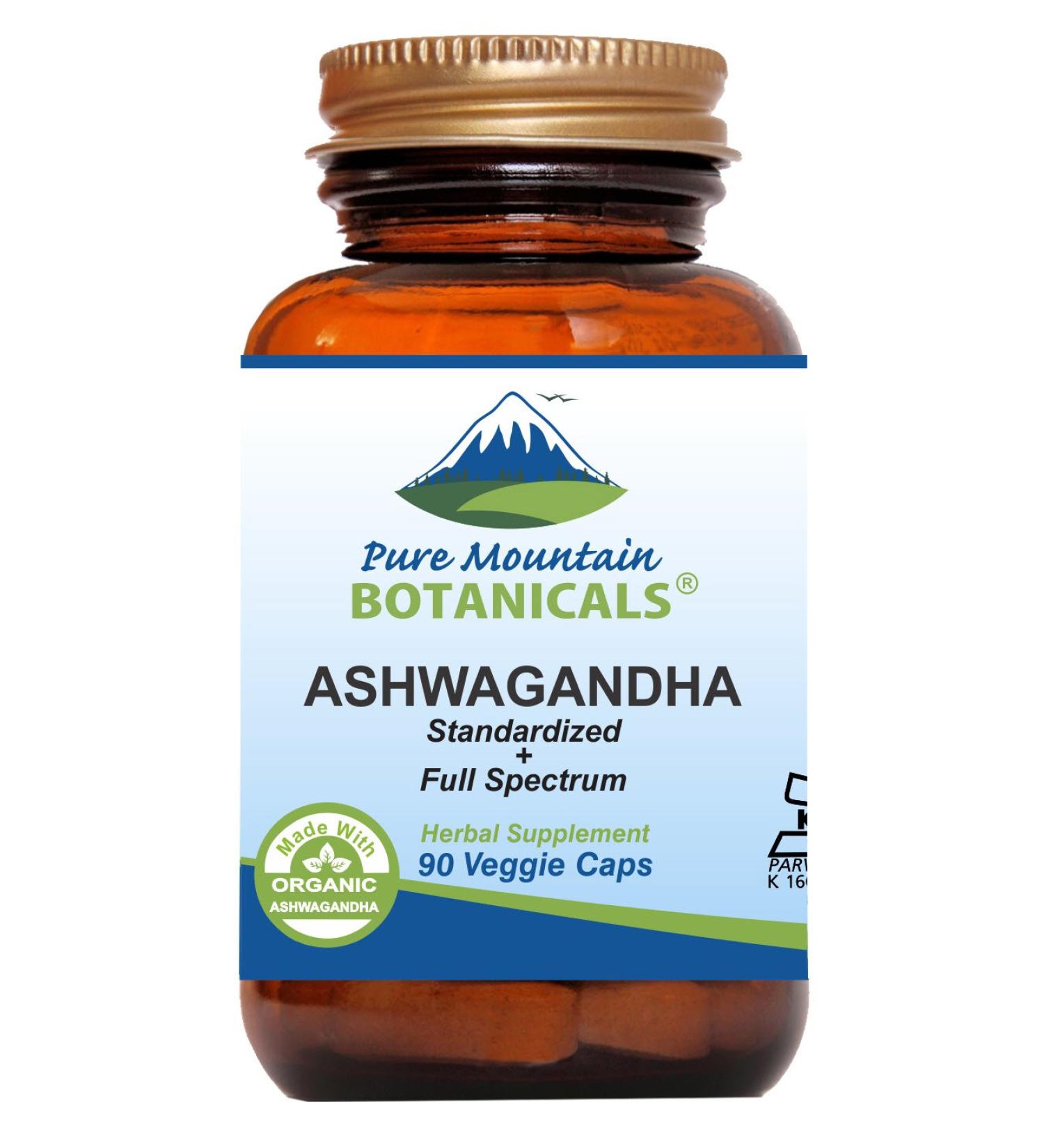 Organic Ashwagandha Capsules - 90 Vegan Caps with Potent Extracts - Buy Online on GoSupps.com