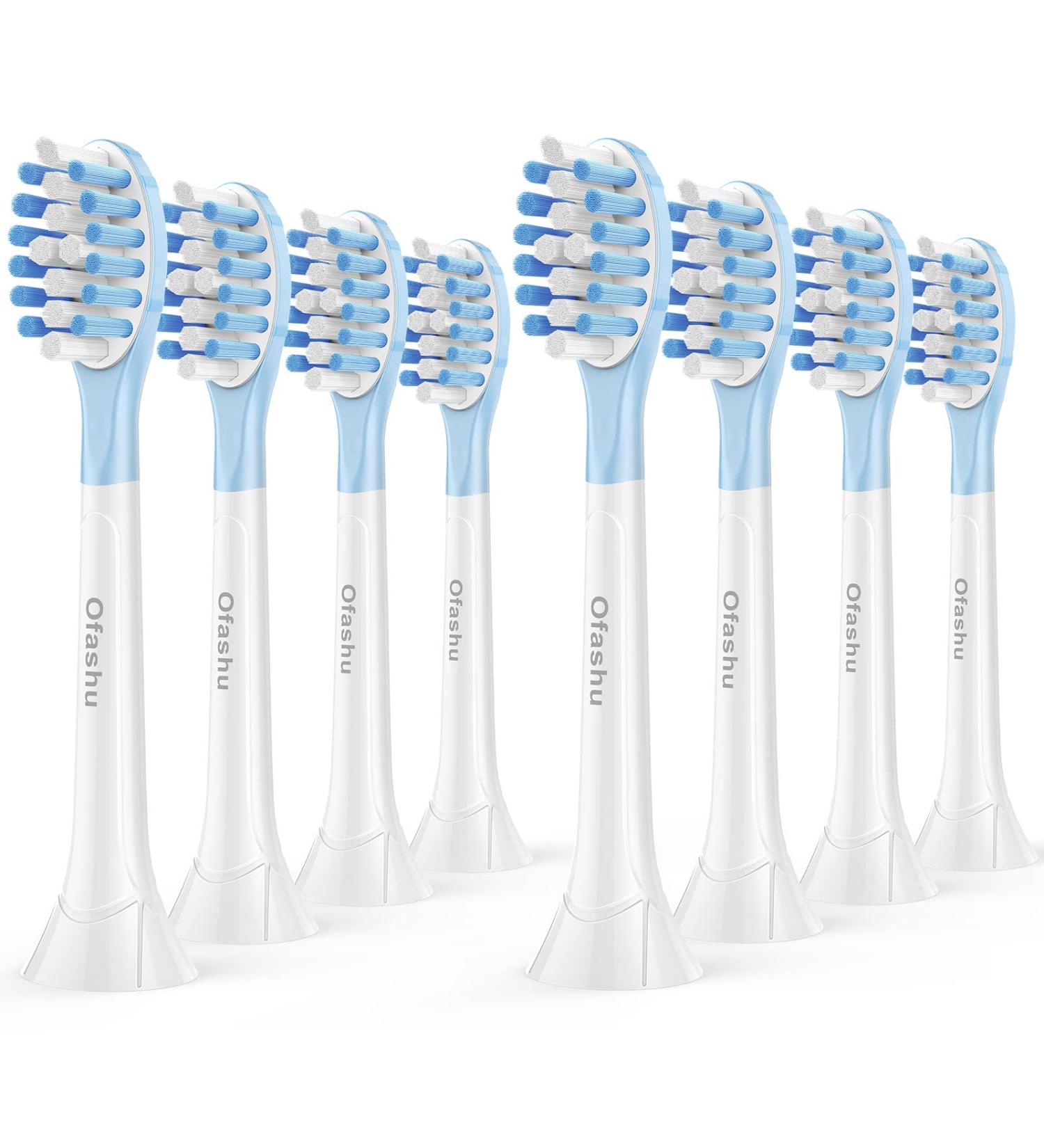 Ofashu Philips Sonicare DiamondClean Smart Electric Toothbrush Replacement Heads 8 Count - White Blue - Buy Online on GoSupps.com
