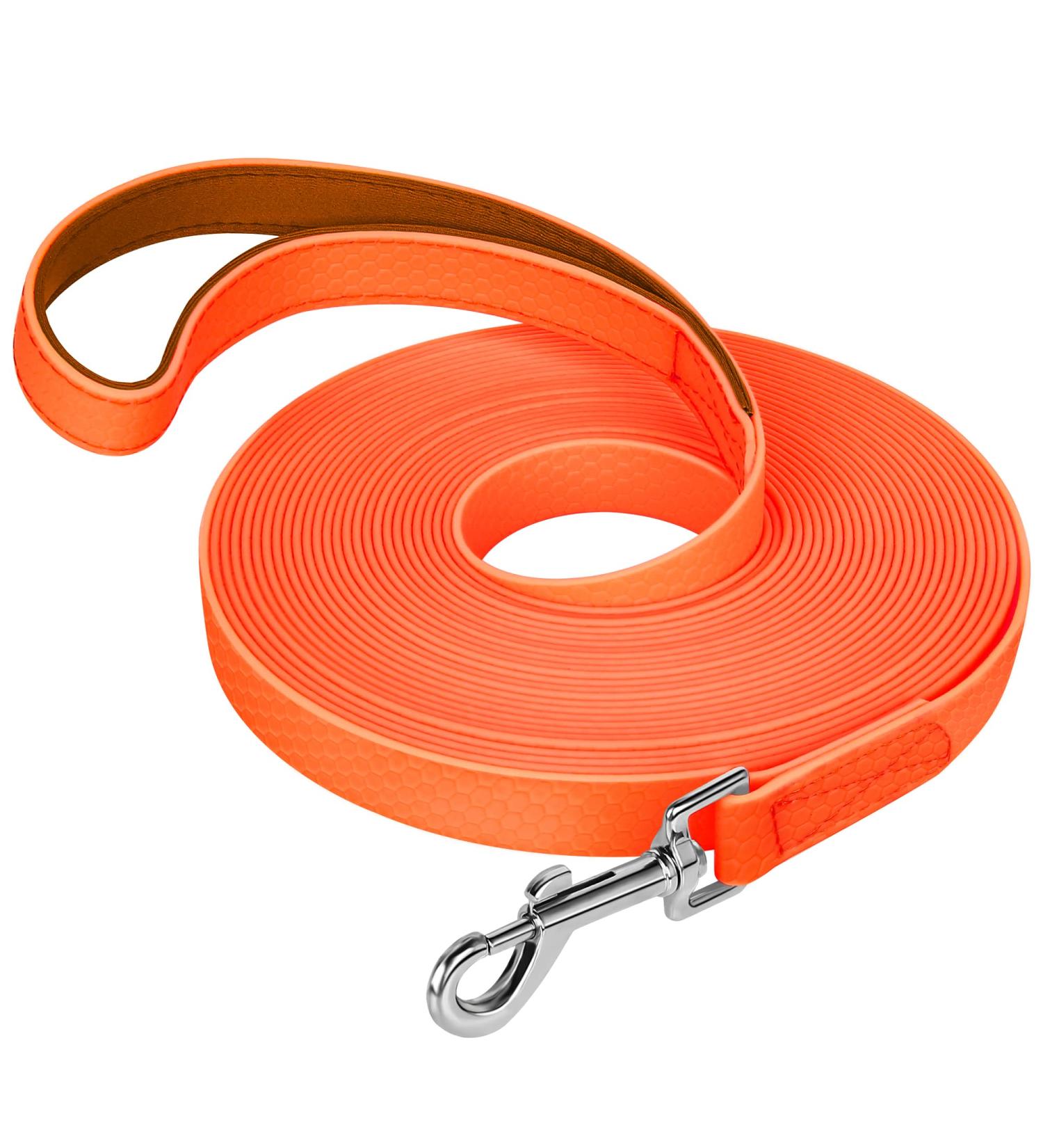 Iokheira Waterproof Dog Leash - Padded Handle 20m PVC Training Line for Dogs | Strong Recall Ideal for Tracking & Camping (Orange) - Buy Online on GoSupps.com