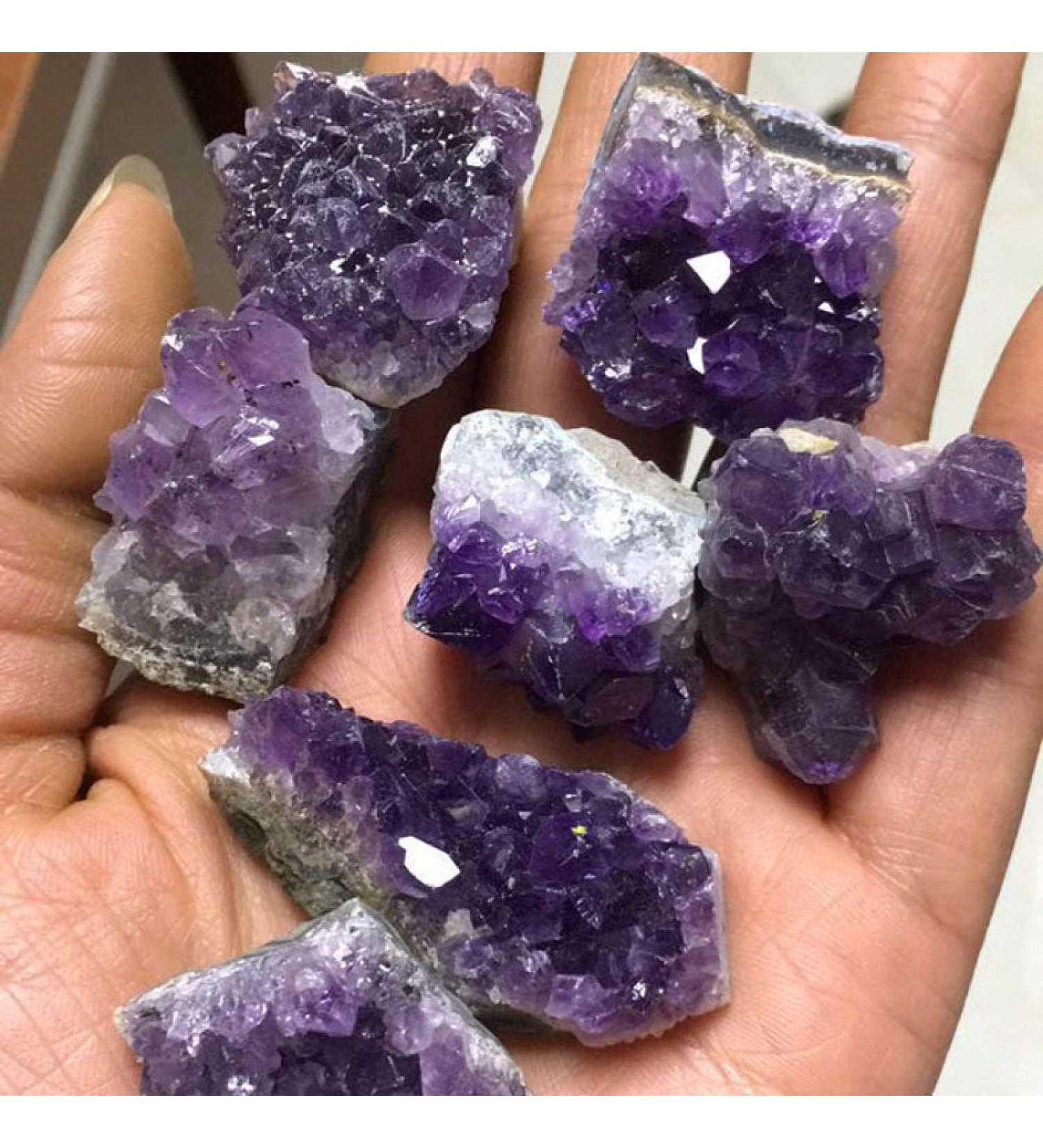 Natural Raw Amethyst Quartz Geode Druzy Purple Crystal Cluster Stones Specimen Crafts Home Decor Ornament 4-6cm Rocks (Size : 4-6cm) - Buy Online on GoSupps.com