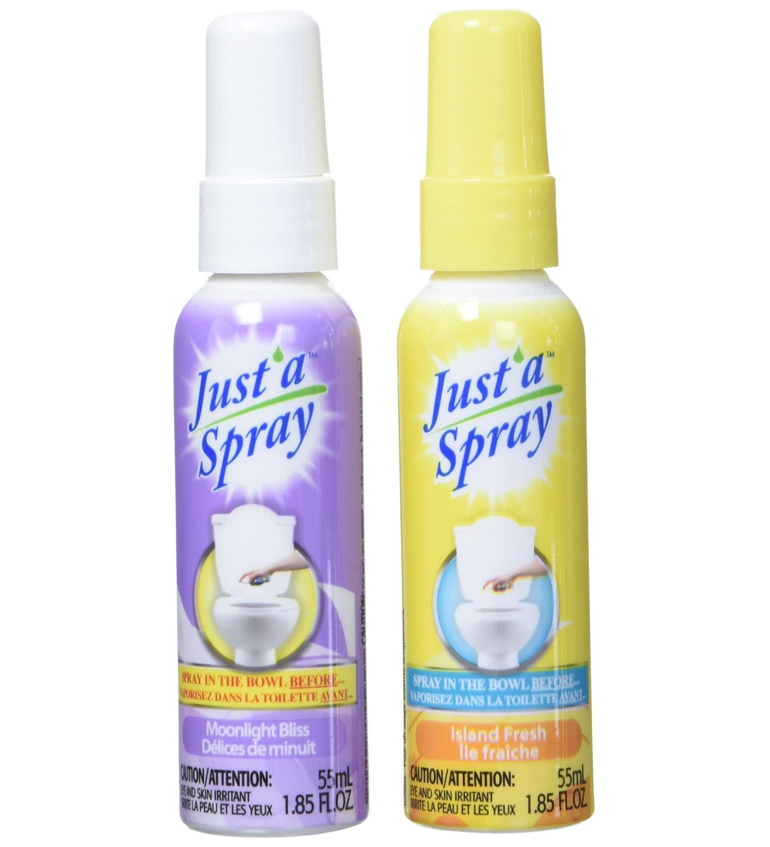 Just A Spray Just'a Spray Toilet Odor Eliminator: Island Fresh and Moonlight Bliss 4 Pack 220 Milliliter - Buy Online on GoSupps.com