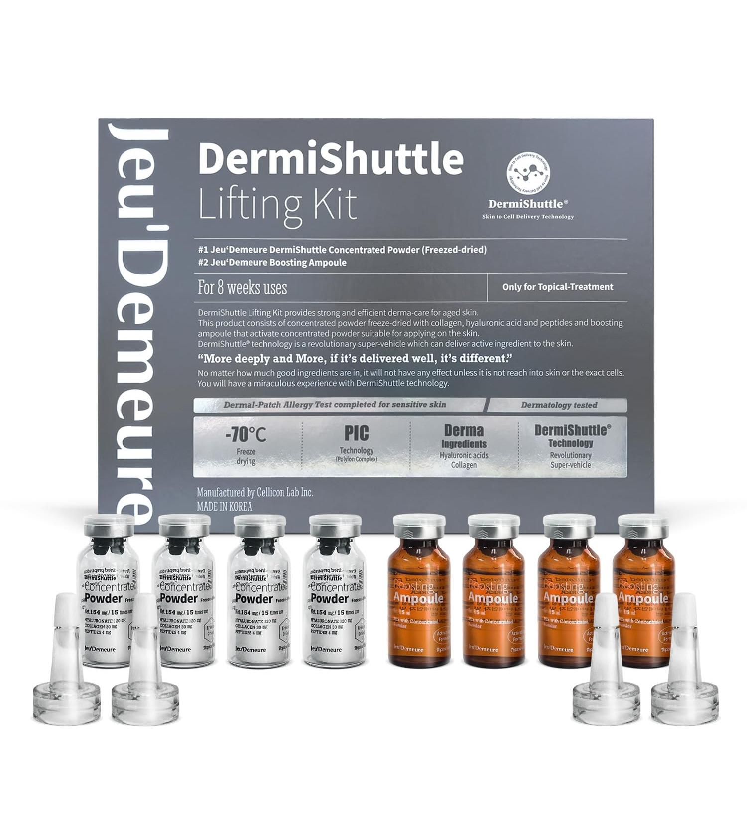 JEU'DEMEURE DermiShuttle Lifting Kit - Anti Aging Serum Face Serum for Firming Anti Wrinkle Skin Elasticity Hydrating with Collagen Peptides Korean Skincare (8 Weeks) 8 Weeks Supply - Buy Online on GoSupps.com