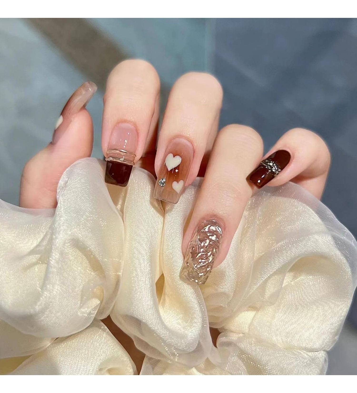 Handmade Nail Wearing False Nail Patch New Magic Mirror French Halo Dye Cute Nail Patch (Size : L) - Buy Online on GoSupps.com