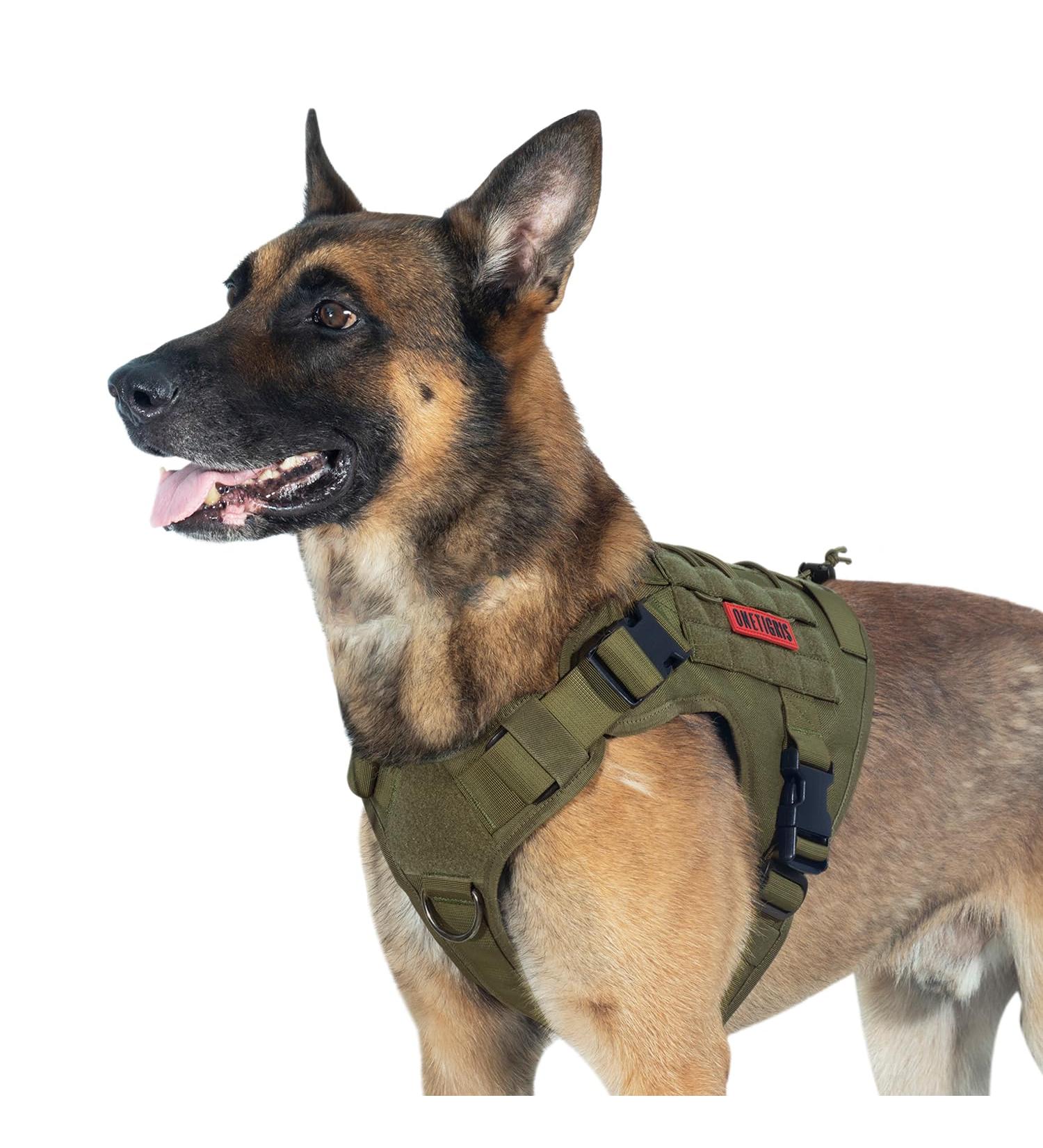 OneTigris Tactical Dog Vest | Service Dog Harness | MOLLE Dog Training Harness 1000D Nylon - XL Ranger Green - Buy Online on GoSupps.com