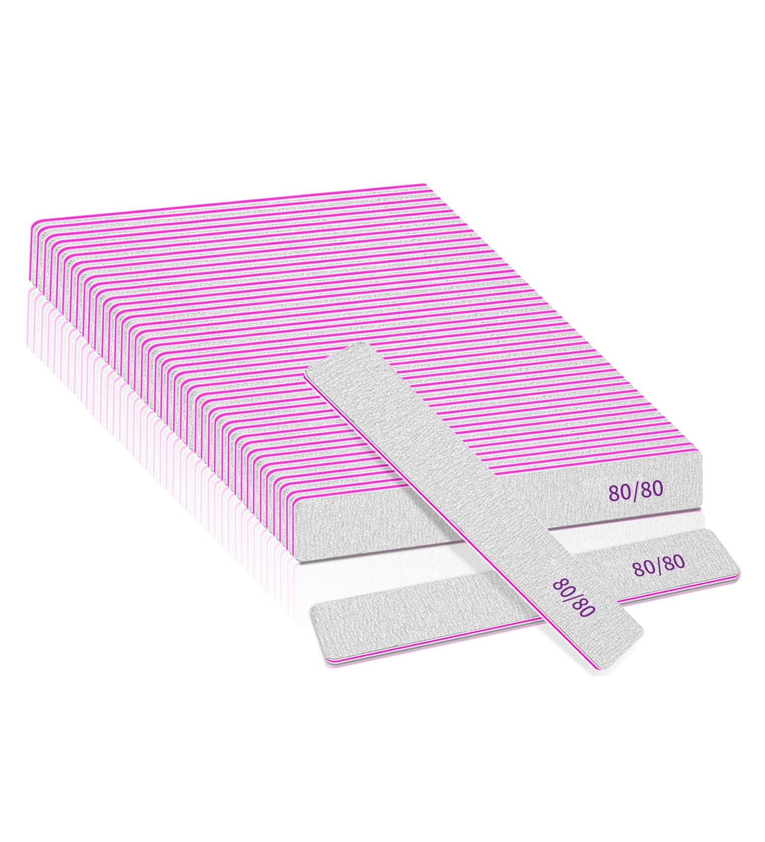 BLESWIN 80/80 Grit Nail Files - 25pcs Jumbo Emery Board for Acrylic Nails - Double-Sided Nail Filer for Manicure & Pedicure - Buy Online on GoSupps.com