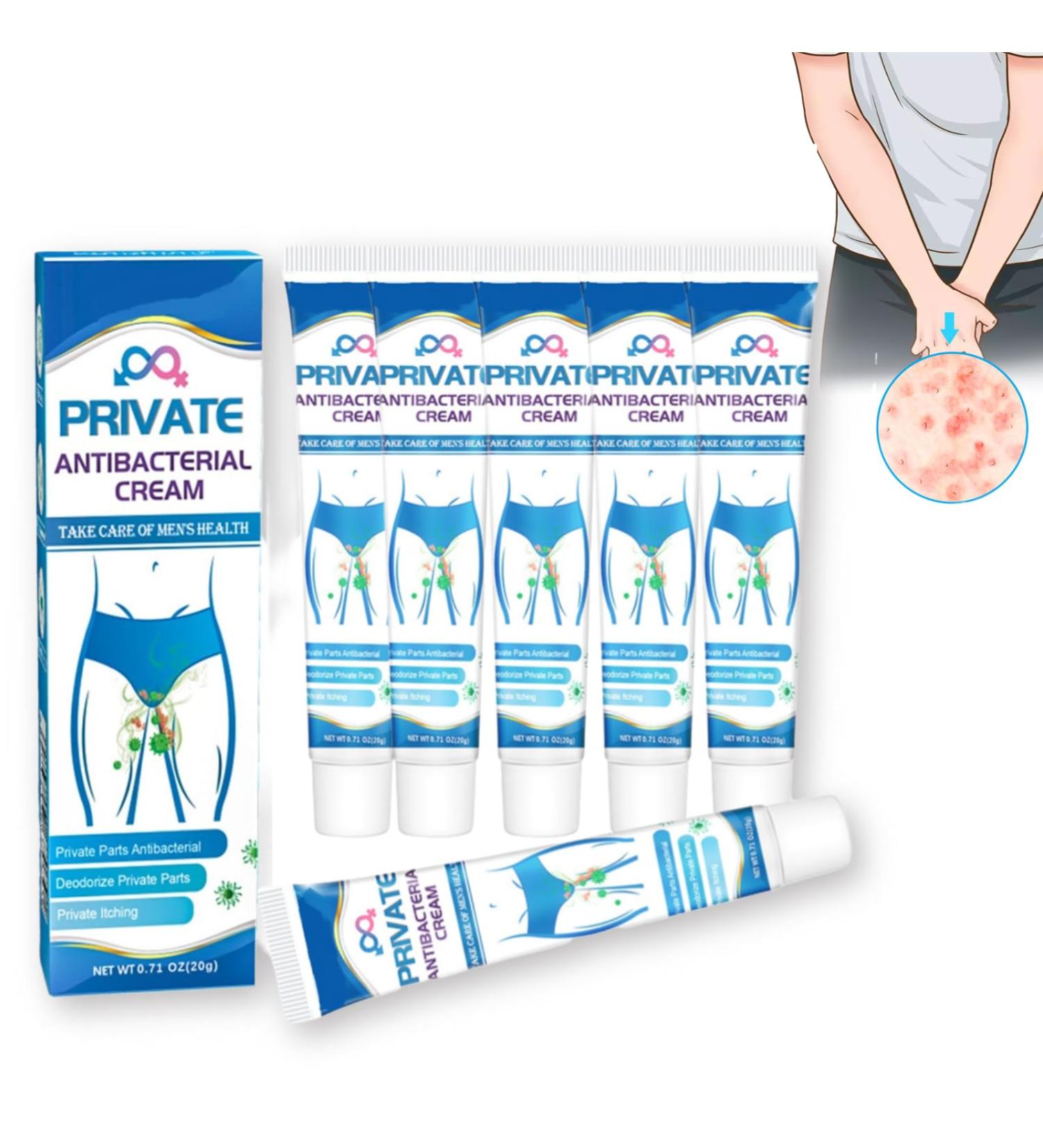 Private Antibacterial Cream 20g Fast Relieves The Itching Burning Cracking Feeling and Remove Smell External Use Itchy Body Cream for Men (6Pcs) - Buy Online on GoSupps.com