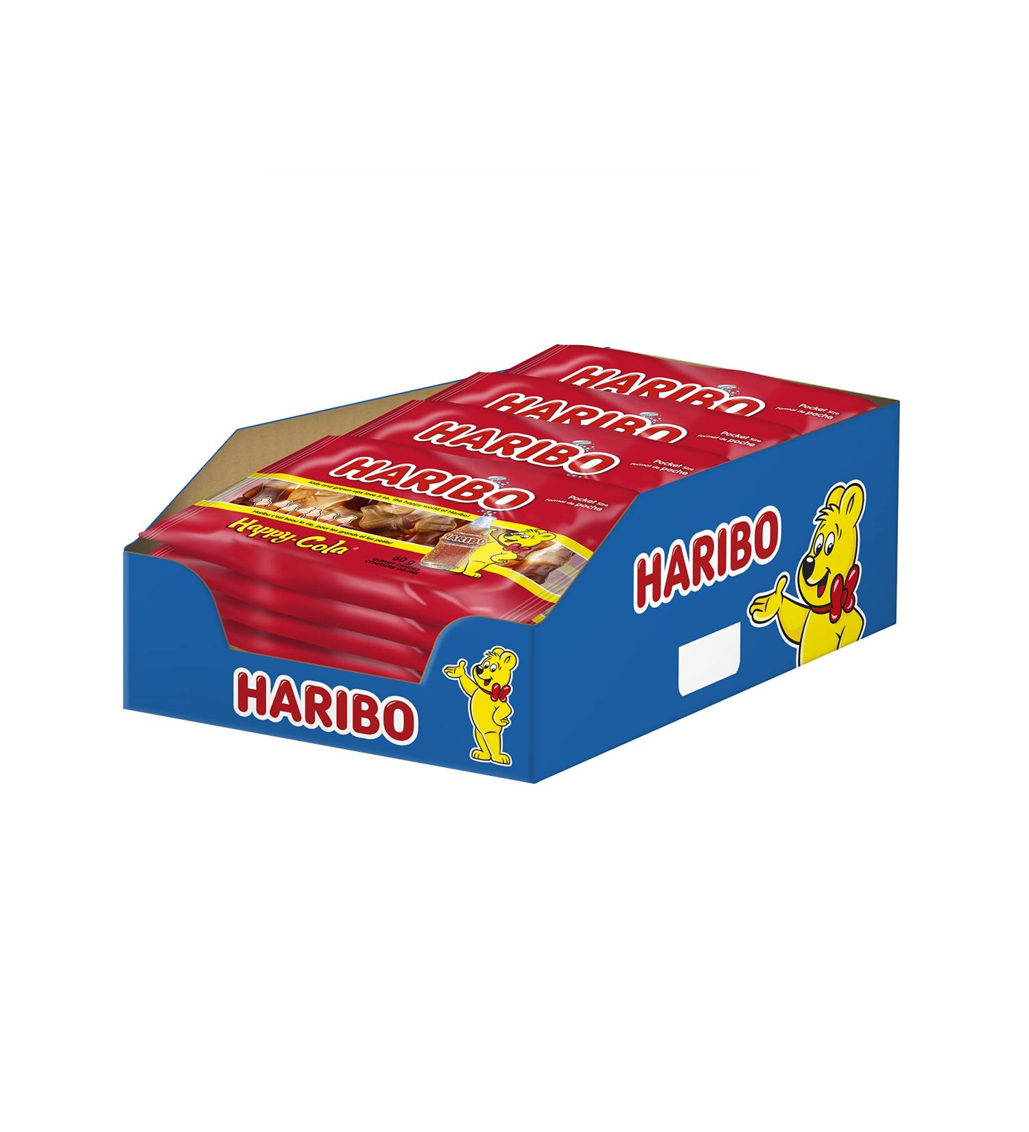 Haribo Happy Cola Gummy Candy Multipack No Artificial Colours - Pack of 18 Mini Bags (60g) Mixed-Fruit 18 Count (Pack of 1) - Buy Online on GoSupps.com