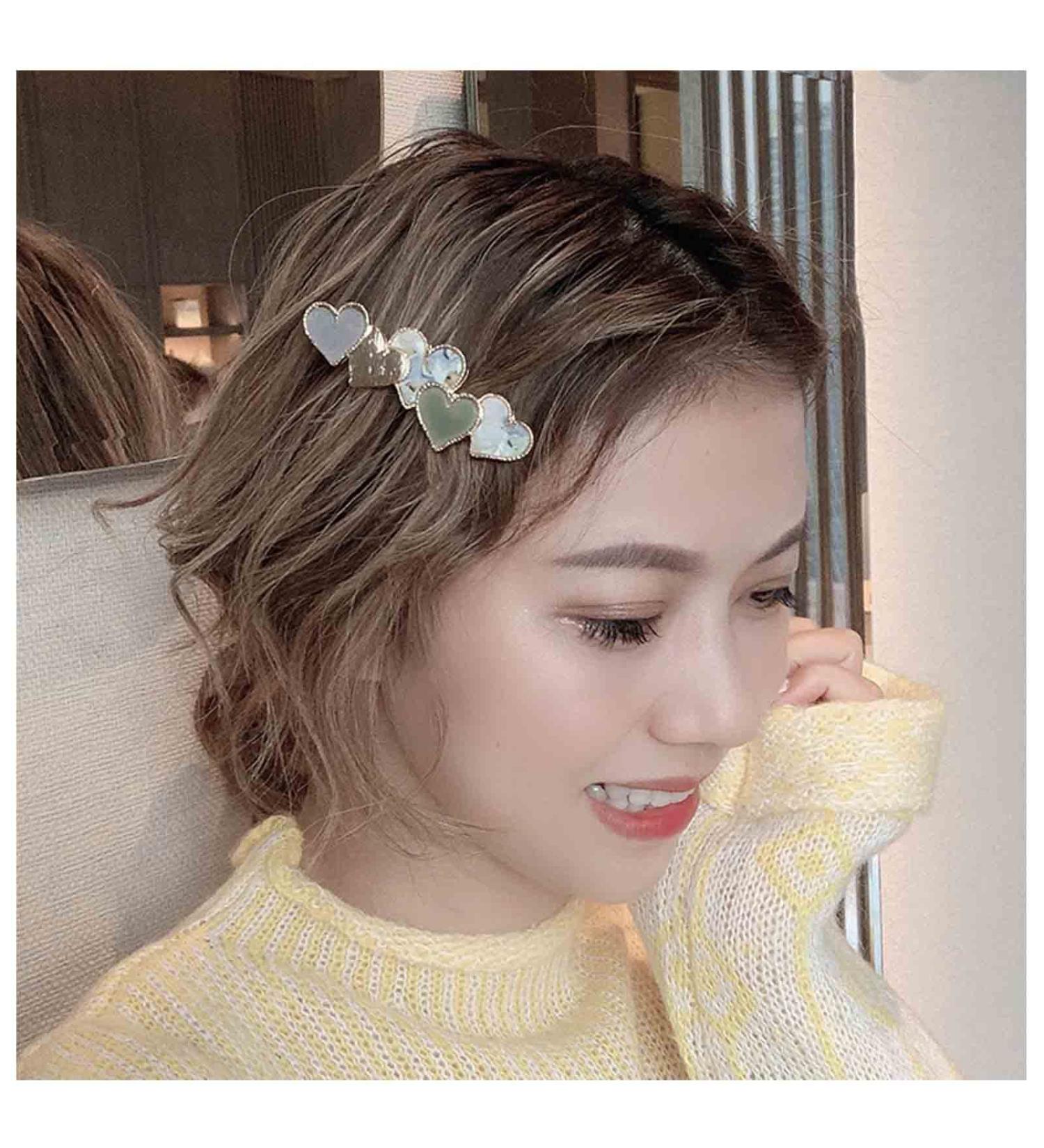 Yheakne Heart Hair Clip - Cute Green Hair Clip for Women & Girls | International Shipping Available - Buy Online on GoSupps.com