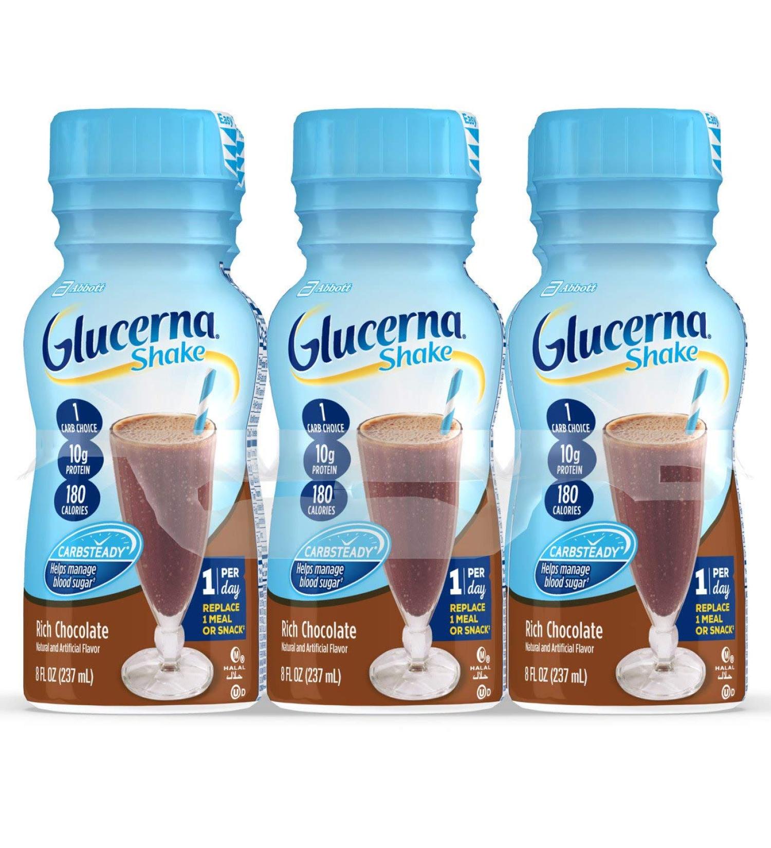 Glucerna Shake Rich Chocolate Flavor 8 oz. Bottle Ready to Use, 57804 - Case of 24 Chocolate 1 Count (Pack of 24)